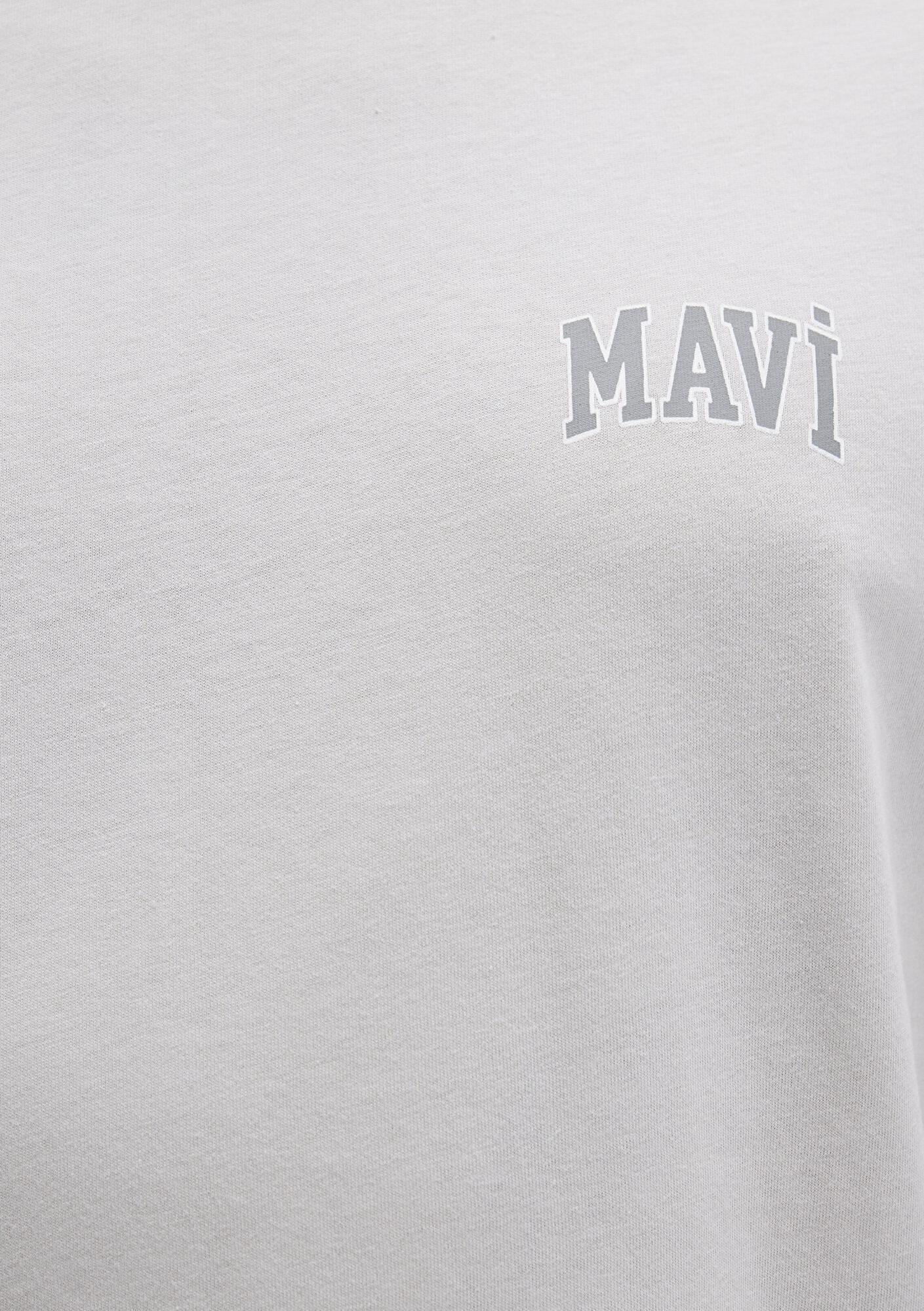 Mavi Mavi Logo Baskılı Gri Tişört Regular Fit / Normal Kesim 0611714-70074