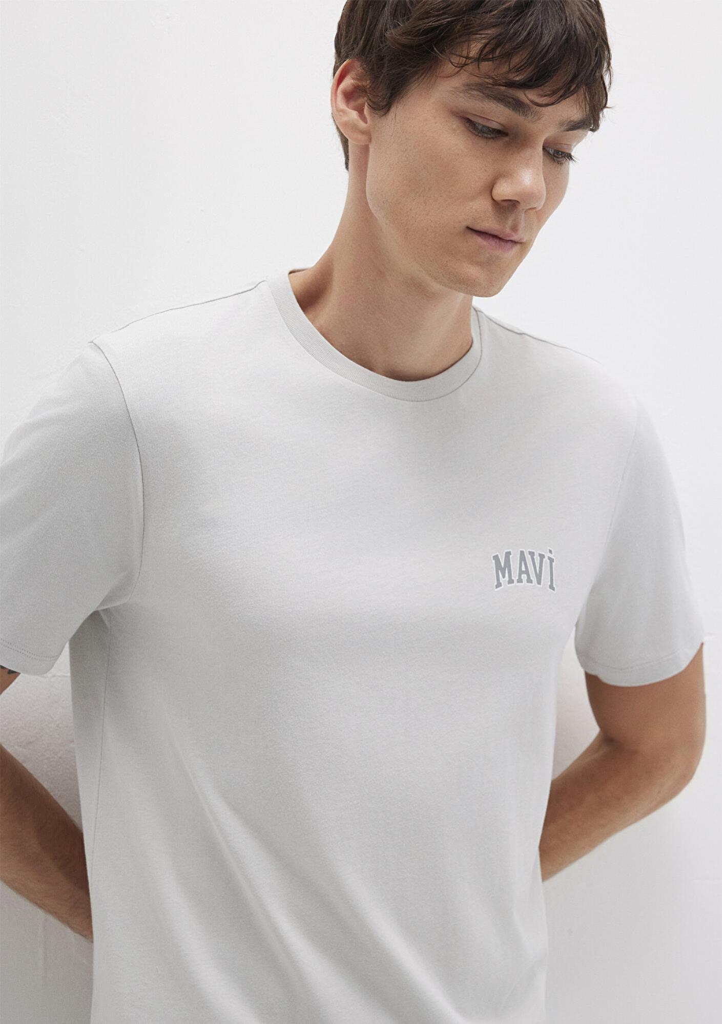 Mavi Mavi Logo Baskılı Gri Tişört Regular Fit / Normal Kesim 0611714-70074