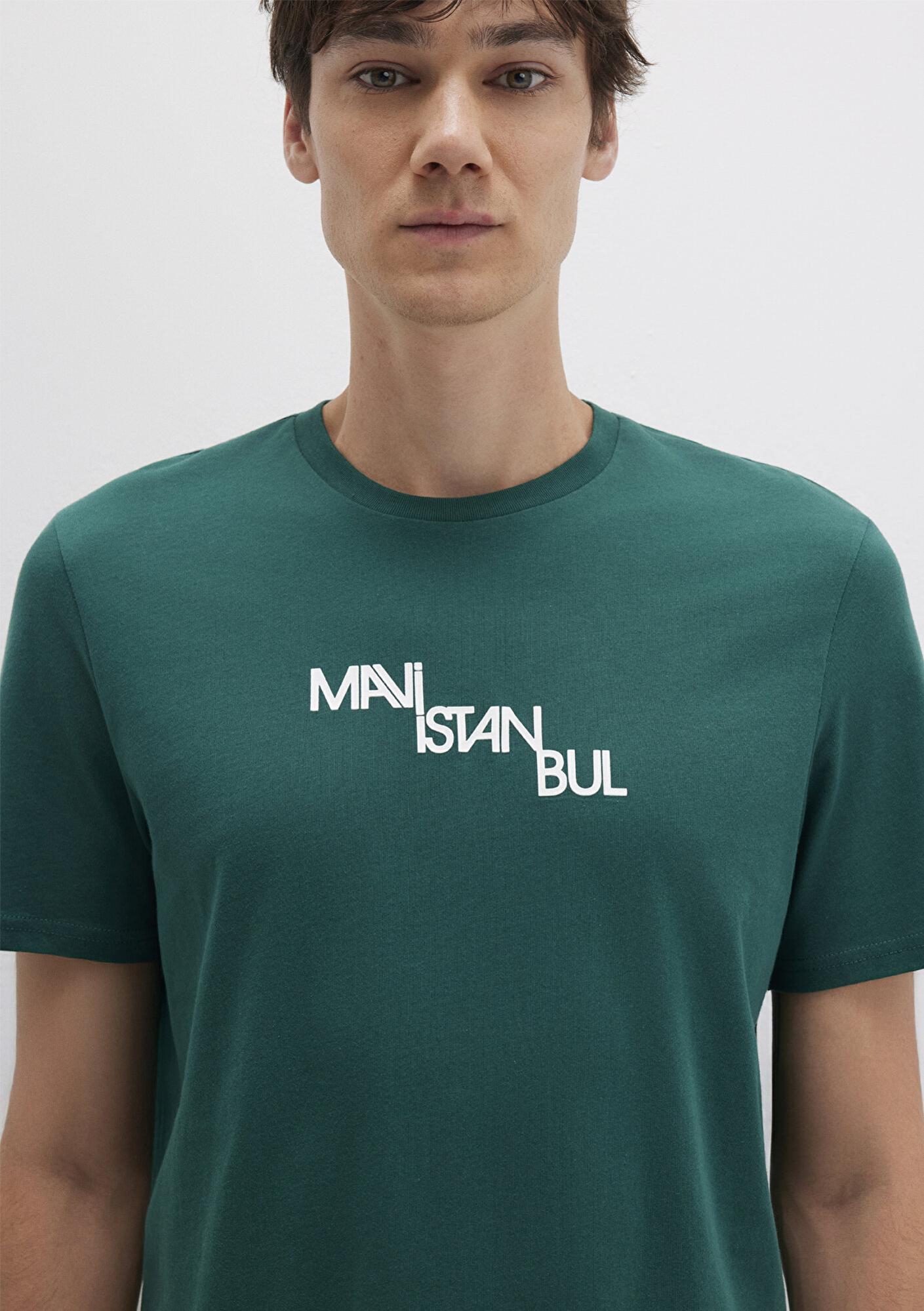 Mavi Mavi İstanbul Baskılı Yeşil Tişört Regular Fit / Normal Kesim 0612274-90960