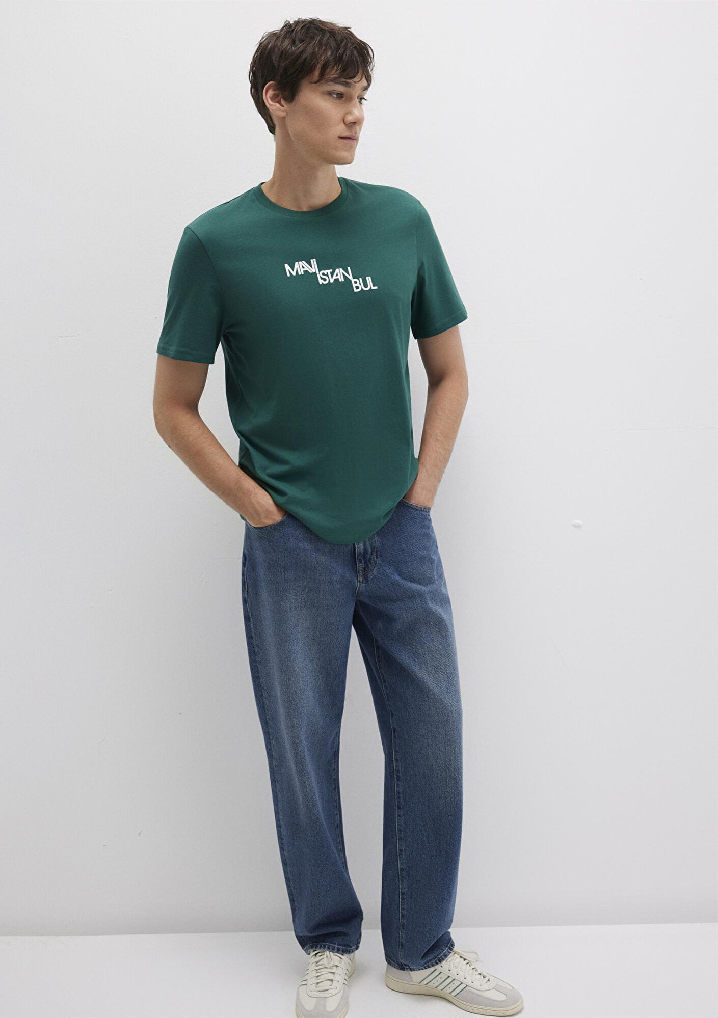 Mavi Mavi İstanbul Baskılı Yeşil Tişört Regular Fit / Normal Kesim 0612274-90960