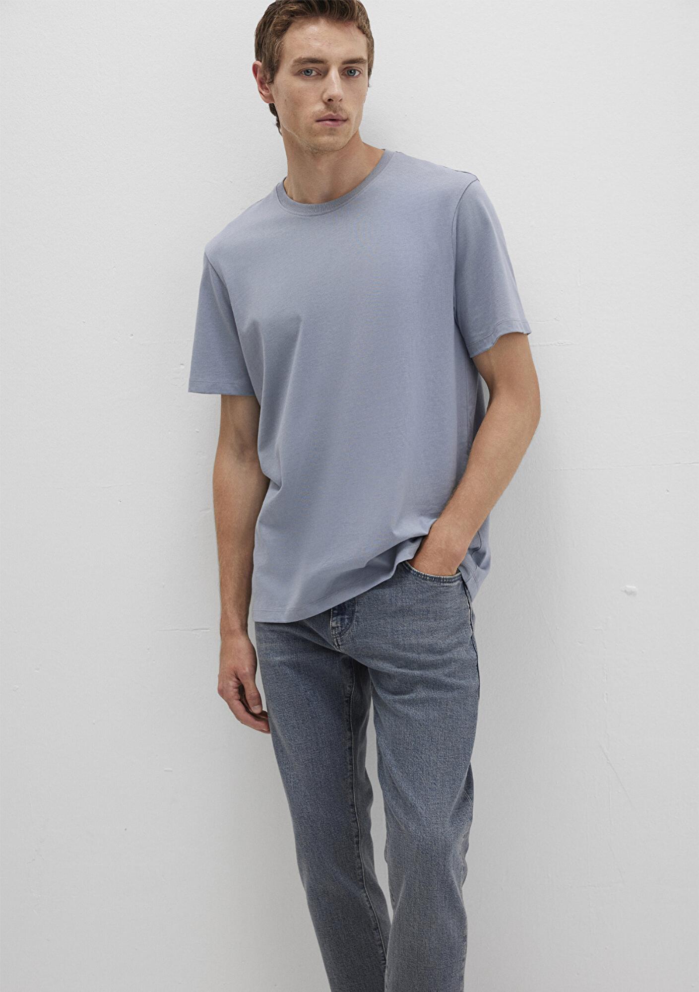 Mavi Bisiklet Yaka Mavi Basic Tişört Regular Fit / Normal Kesim 0612863-86584