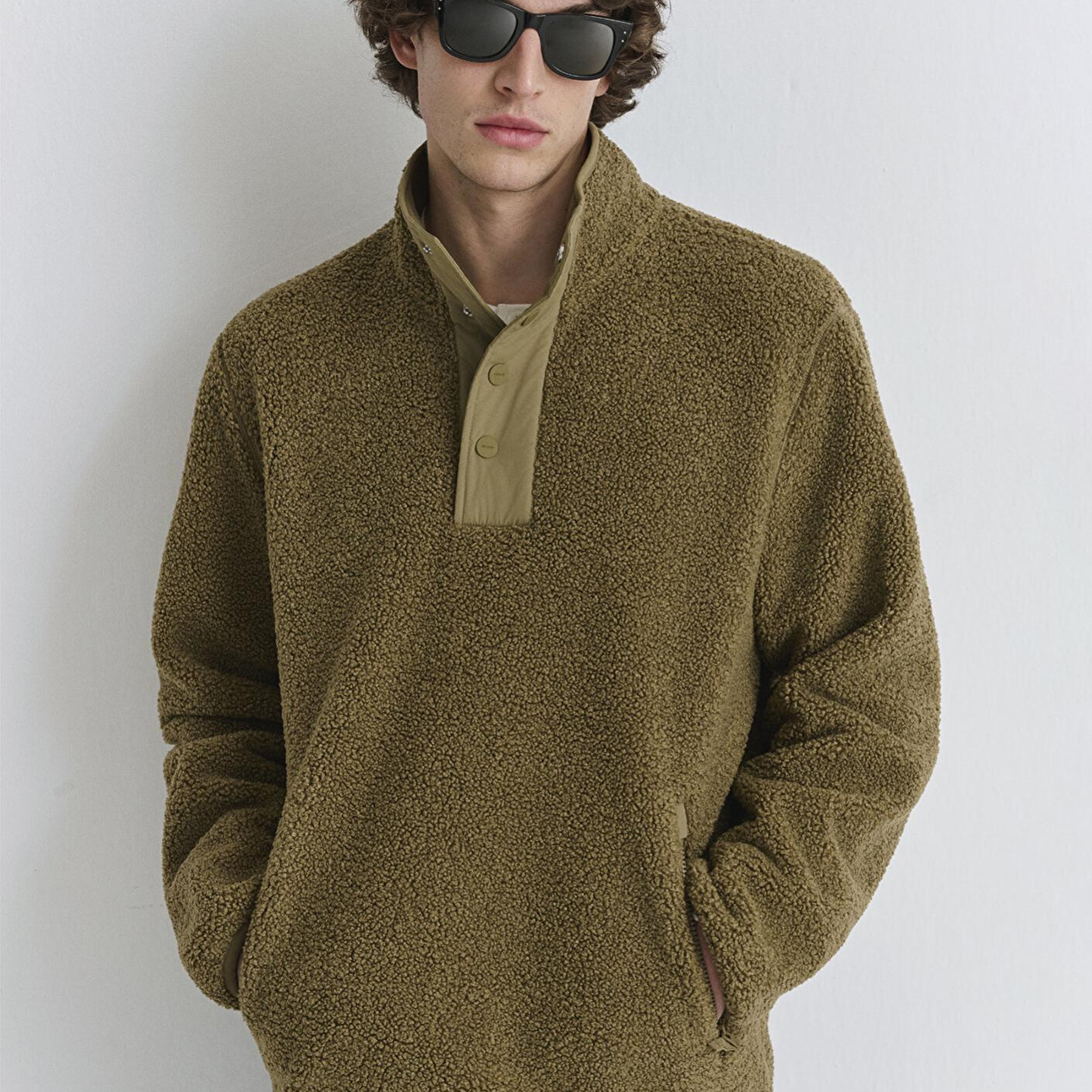 Mavi Dik Yaka Kahverengi Sweatshirt Loose Fit / Bol Rahat Kesim 0110737-70362