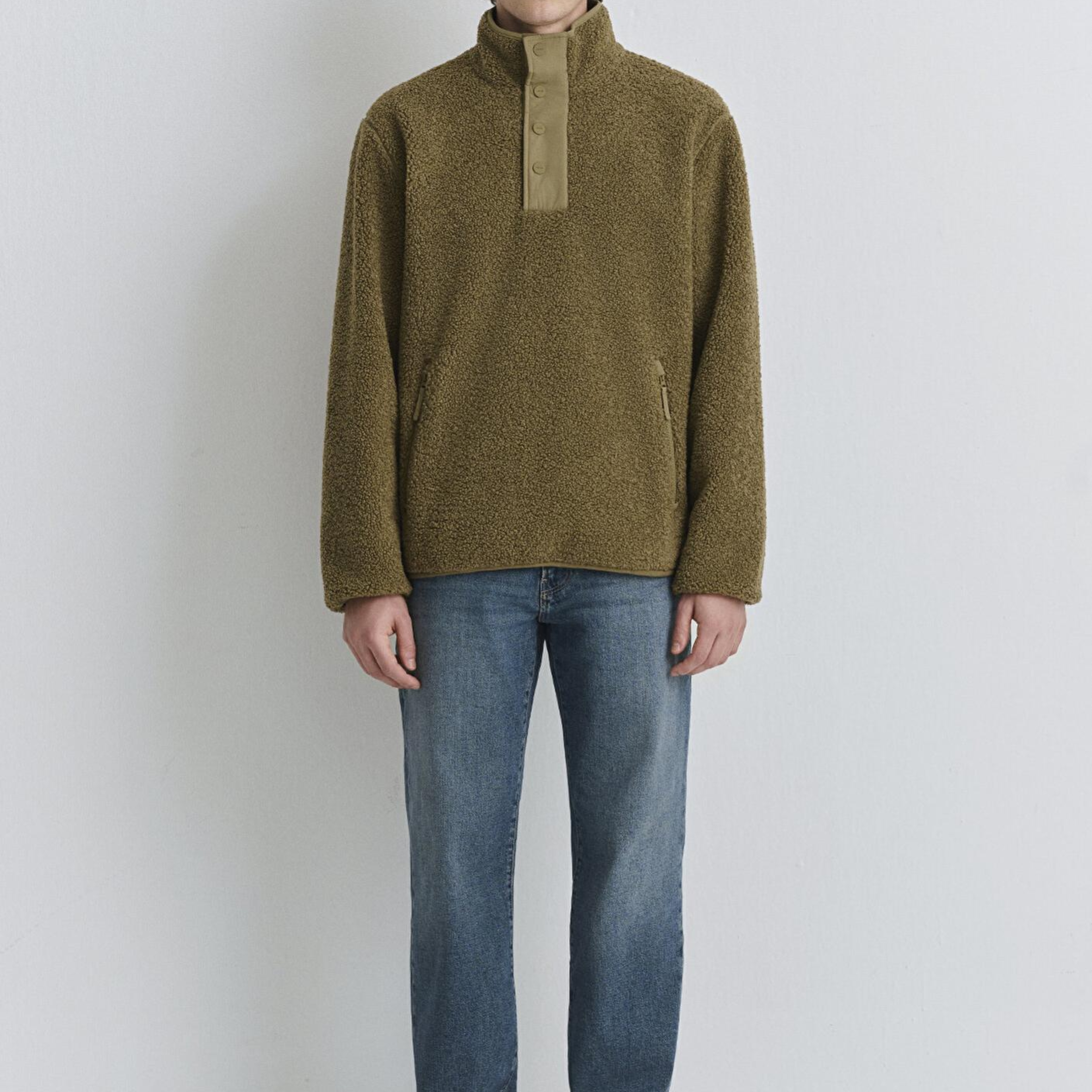 Mavi Dik Yaka Kahverengi Sweatshirt Loose Fit / Bol Rahat Kesim 0110737-70362