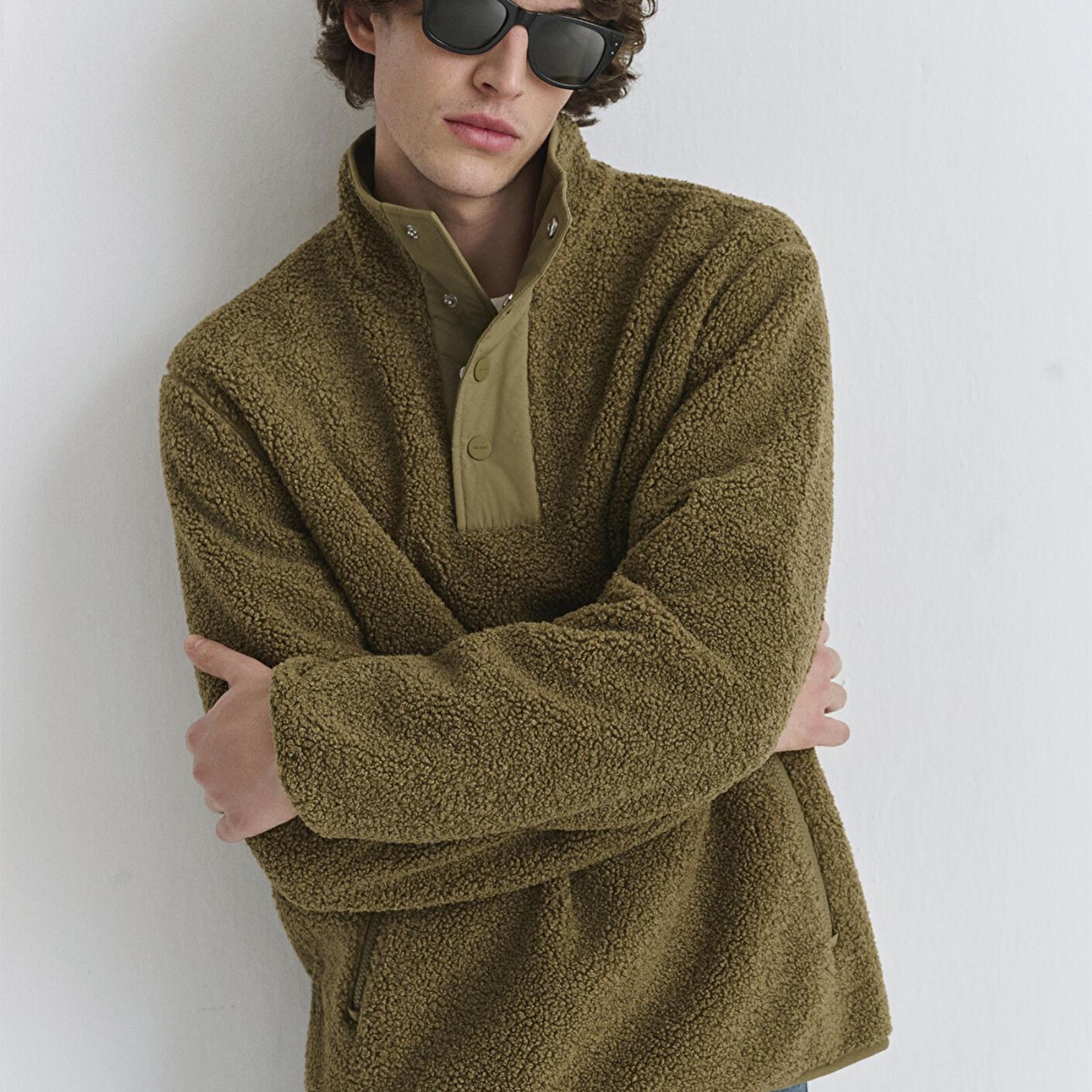 Mavi Dik Yaka Kahverengi Sweatshirt Loose Fit / Bol Rahat Kesim 0110737-70362