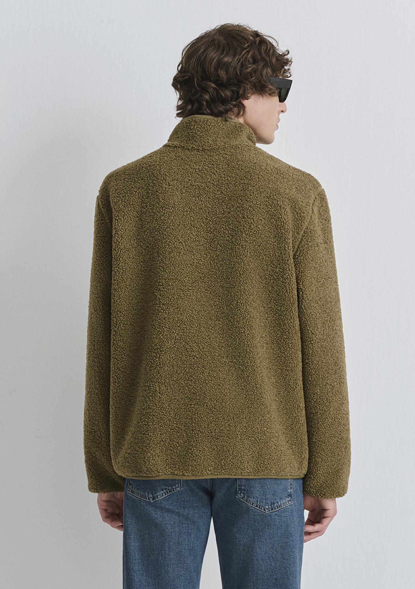 Mavi Dik Yaka Kahverengi Sweatshirt Loose Fit / Bol Rahat Kesim 0110737-70362