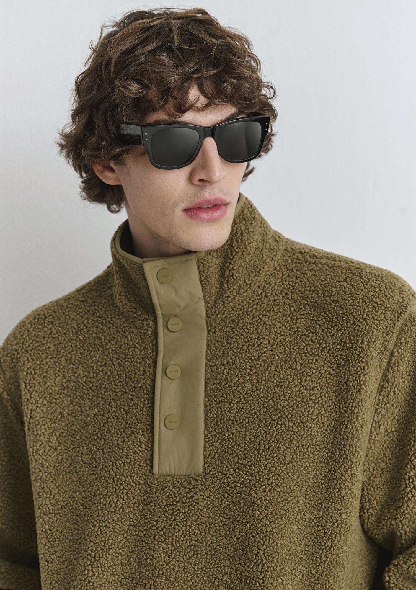 Mavi Dik Yaka Kahverengi Sweatshirt Loose Fit / Bol Rahat Kesim 0110737-70362