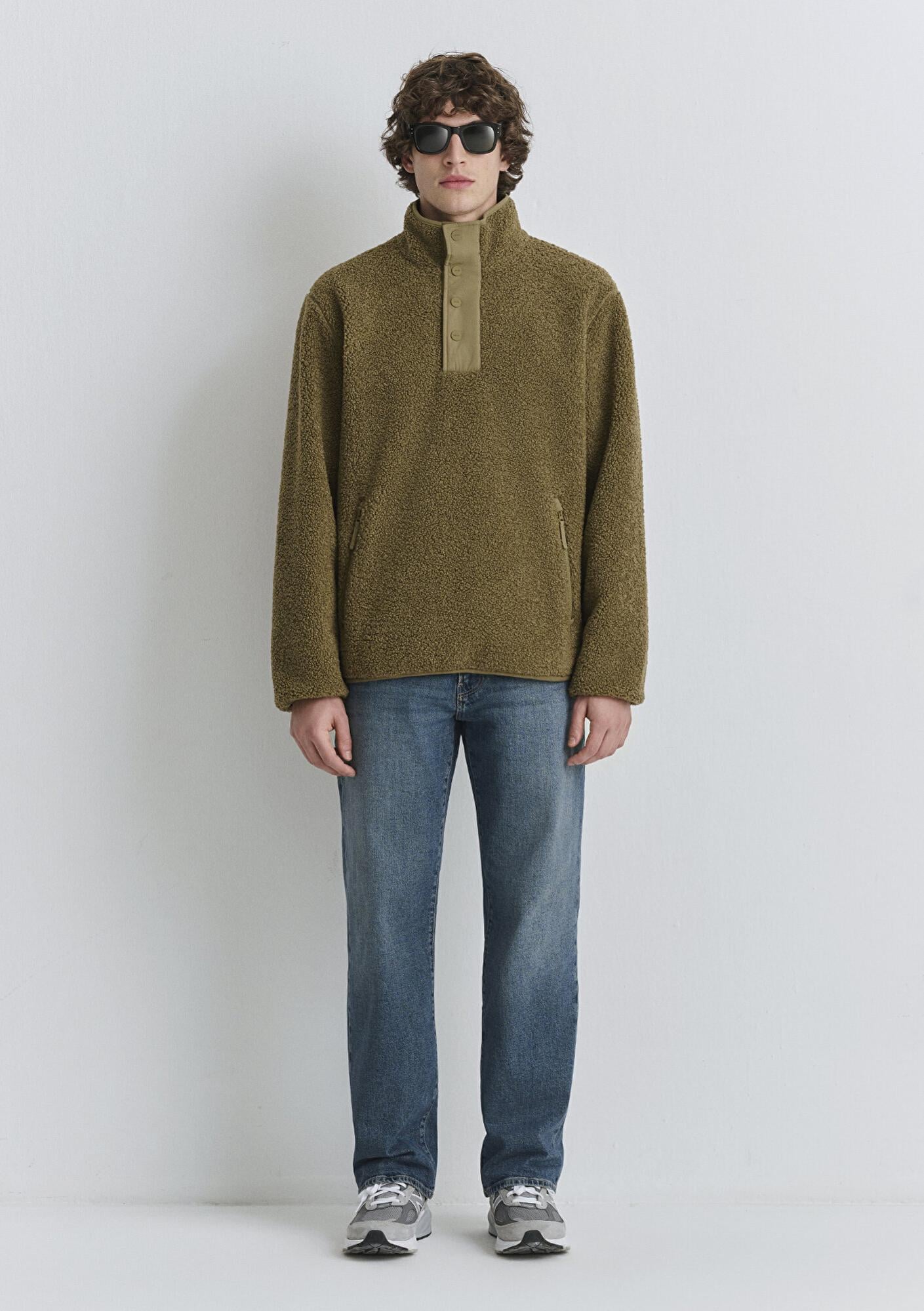 Mavi Dik Yaka Kahverengi Sweatshirt Loose Fit / Bol Rahat Kesim 0110737-70362