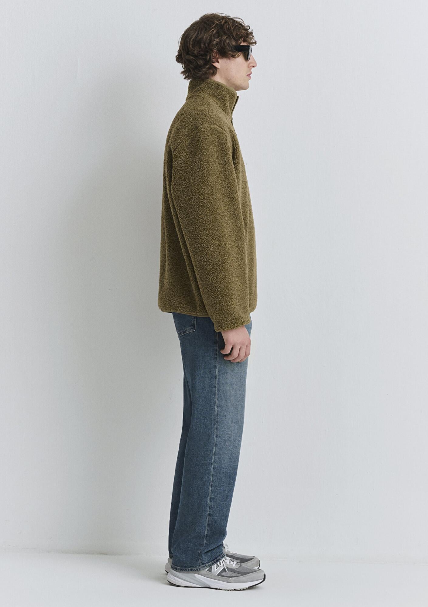 Mavi Dik Yaka Kahverengi Sweatshirt Loose Fit / Bol Rahat Kesim 0110737-70362