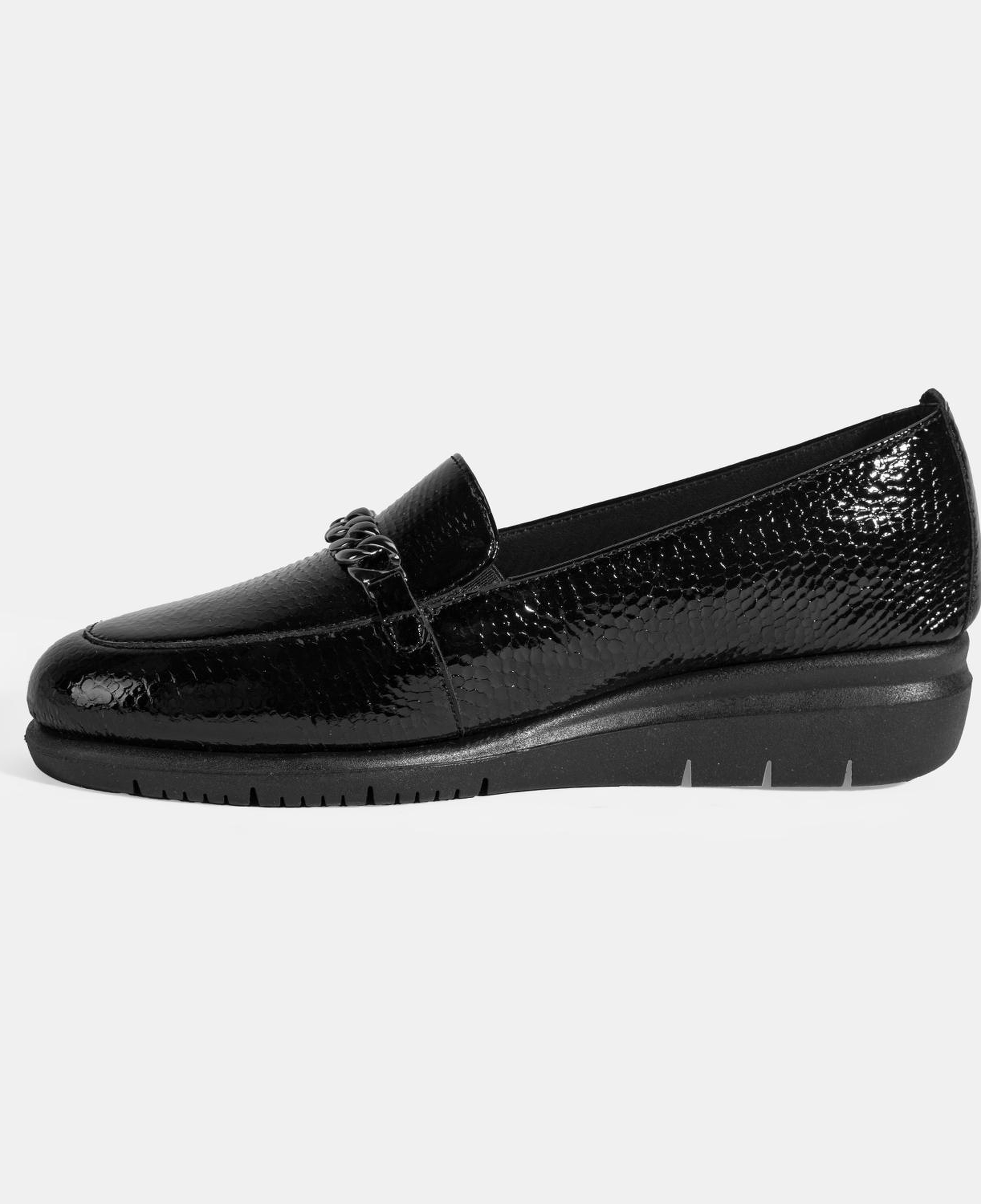 Kadın Siyah Kroko Baskılı DesaComfort Deri Ayakkabı