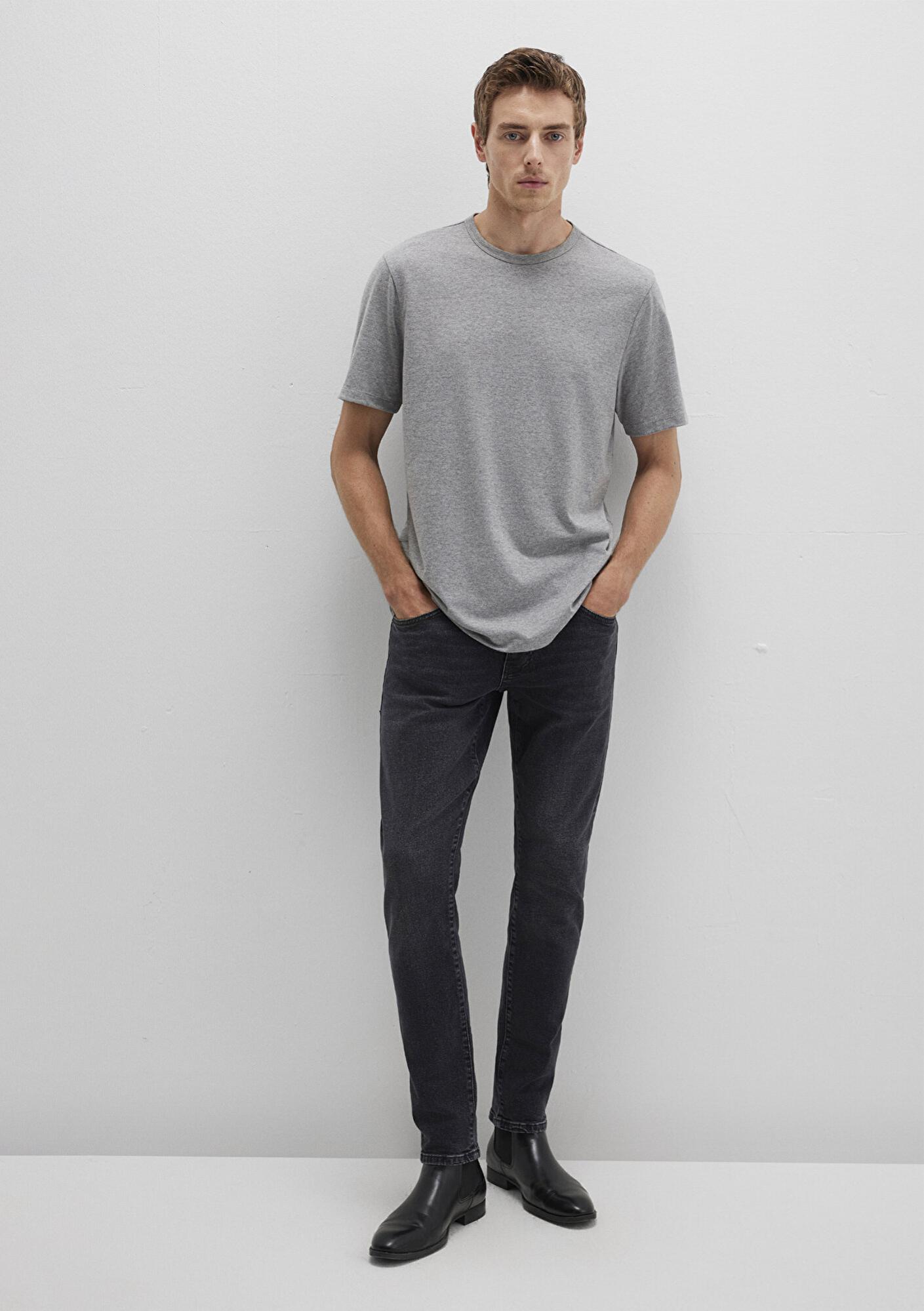 Mavi Mavi Black Gri Basic Tişört Regular Fit / Normal Kesim 0612854-80018