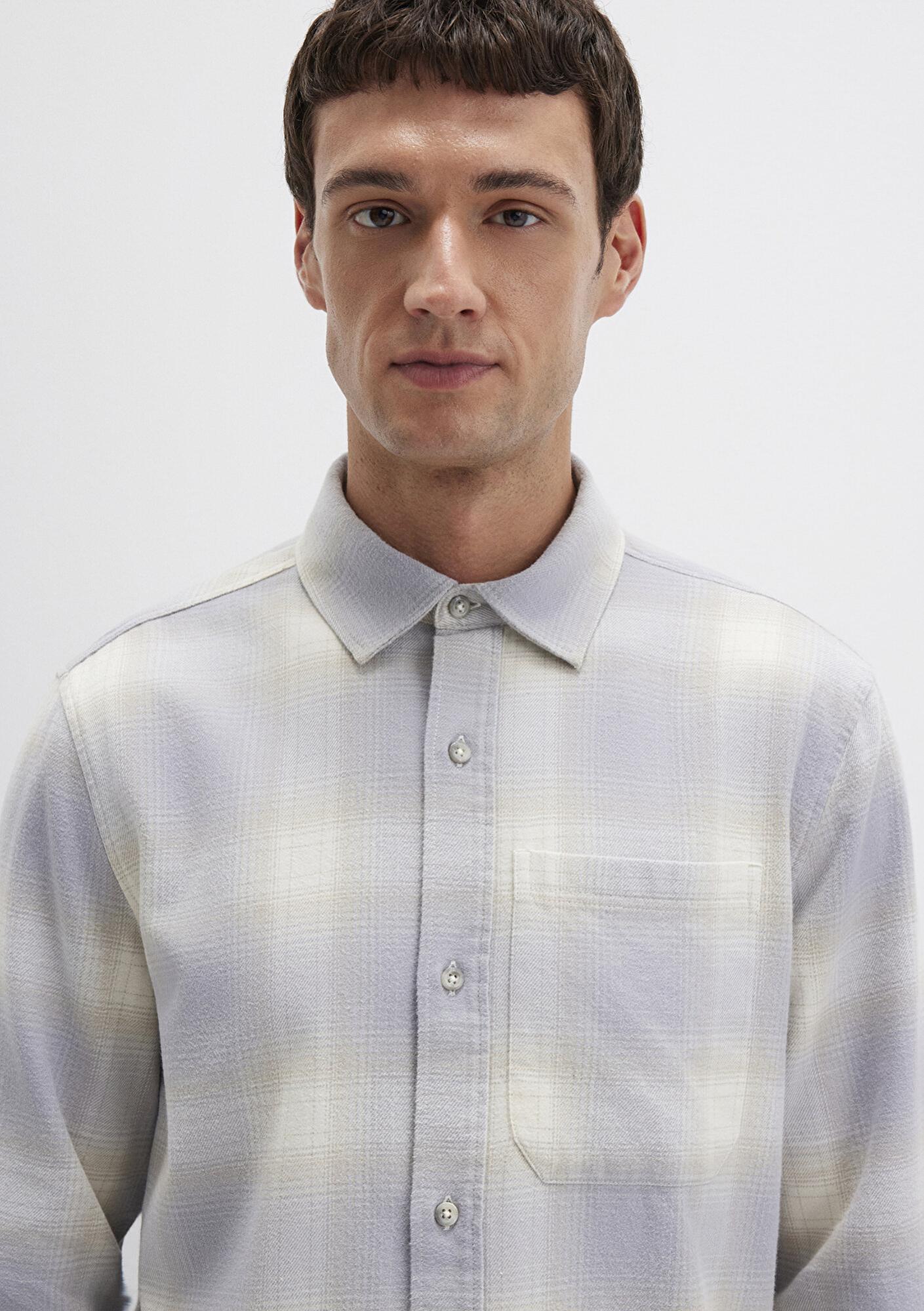 Mavi Kareli Mavi Gömlek Regular Fit / Normal Kesim 0211637-90847