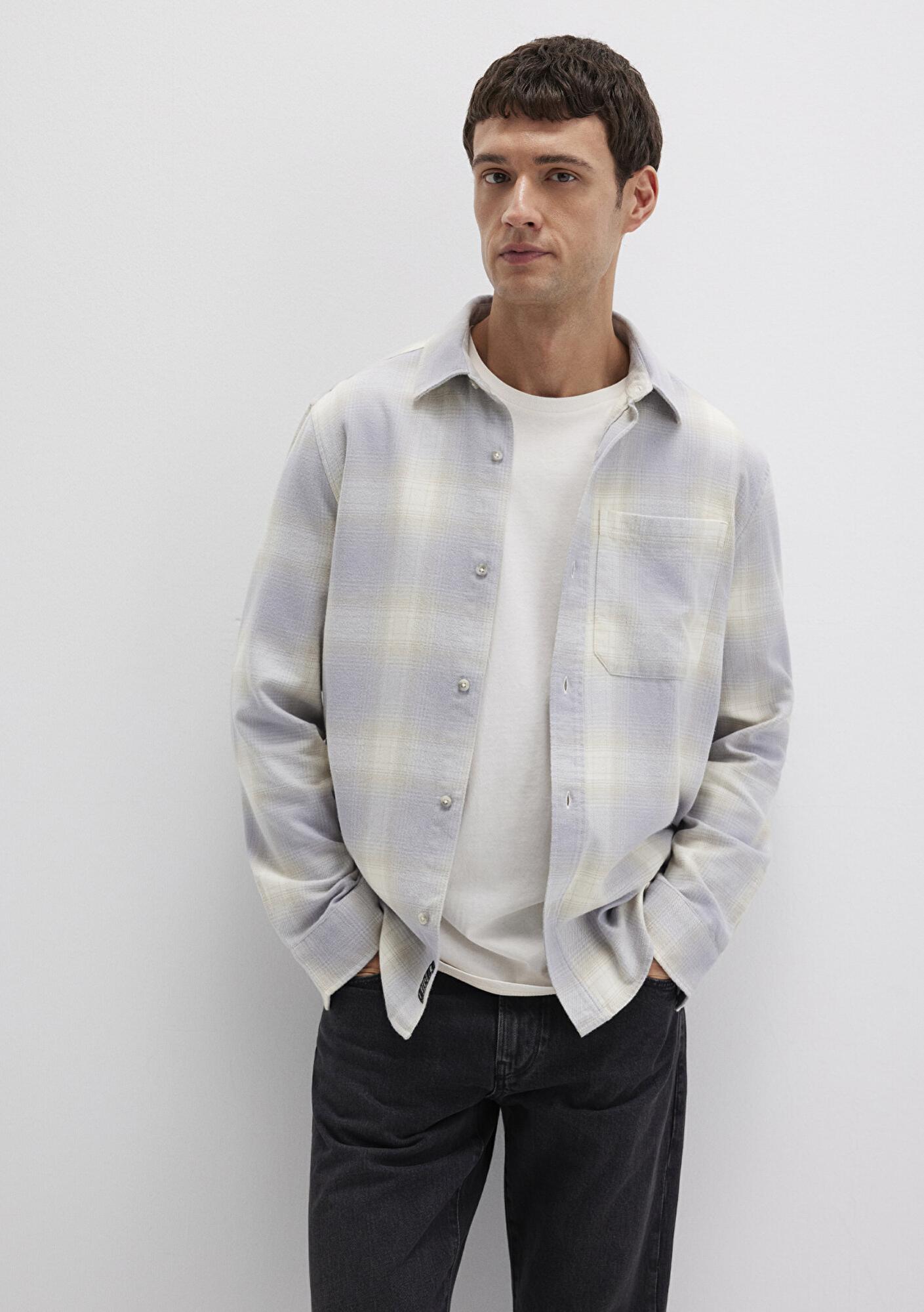 Mavi Kareli Mavi Gömlek Regular Fit / Normal Kesim 0211637-90847