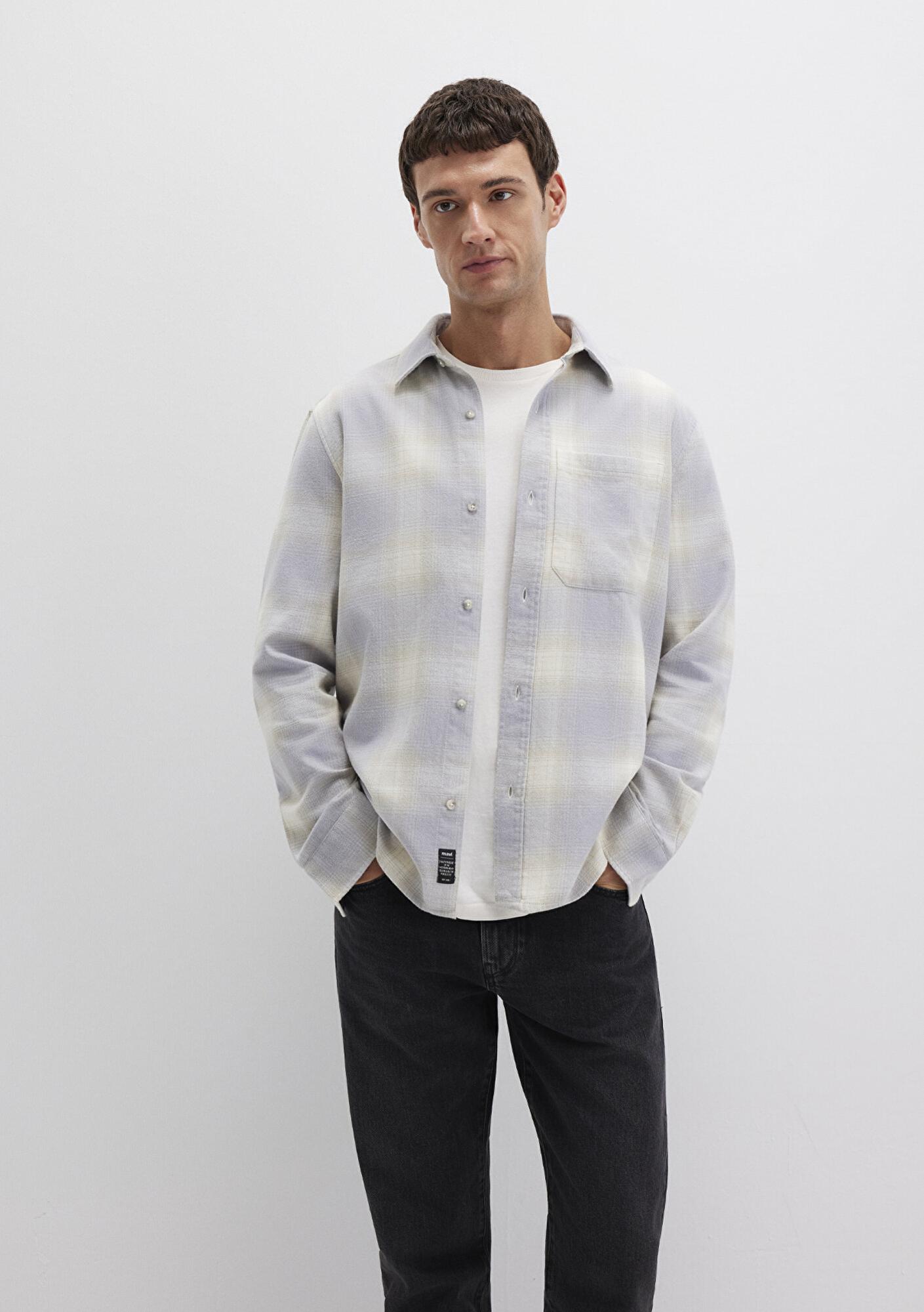 Mavi Kareli Mavi Gömlek Regular Fit / Normal Kesim 0211637-90847