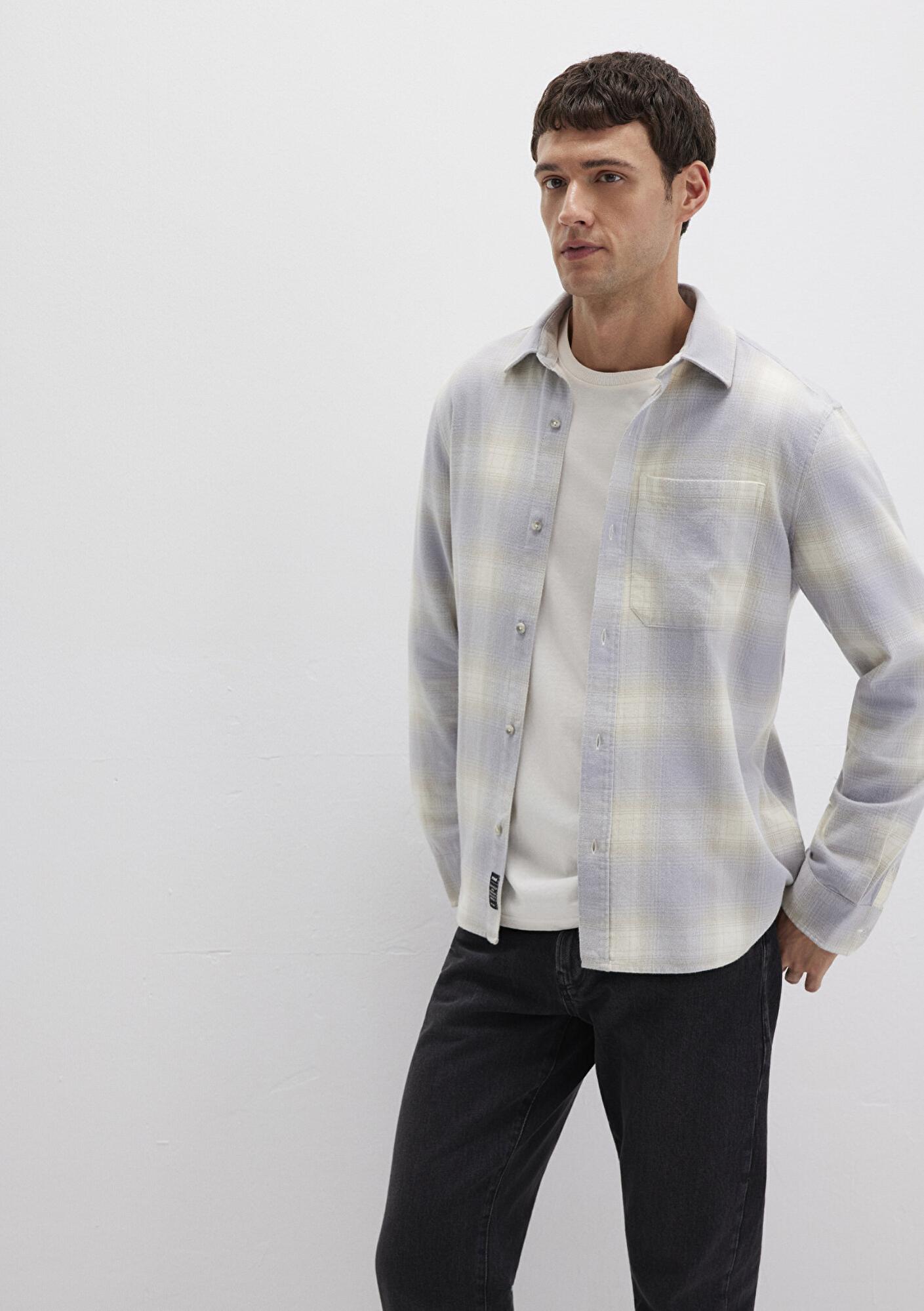 Mavi Kareli Mavi Gömlek Regular Fit / Normal Kesim 0211637-90847