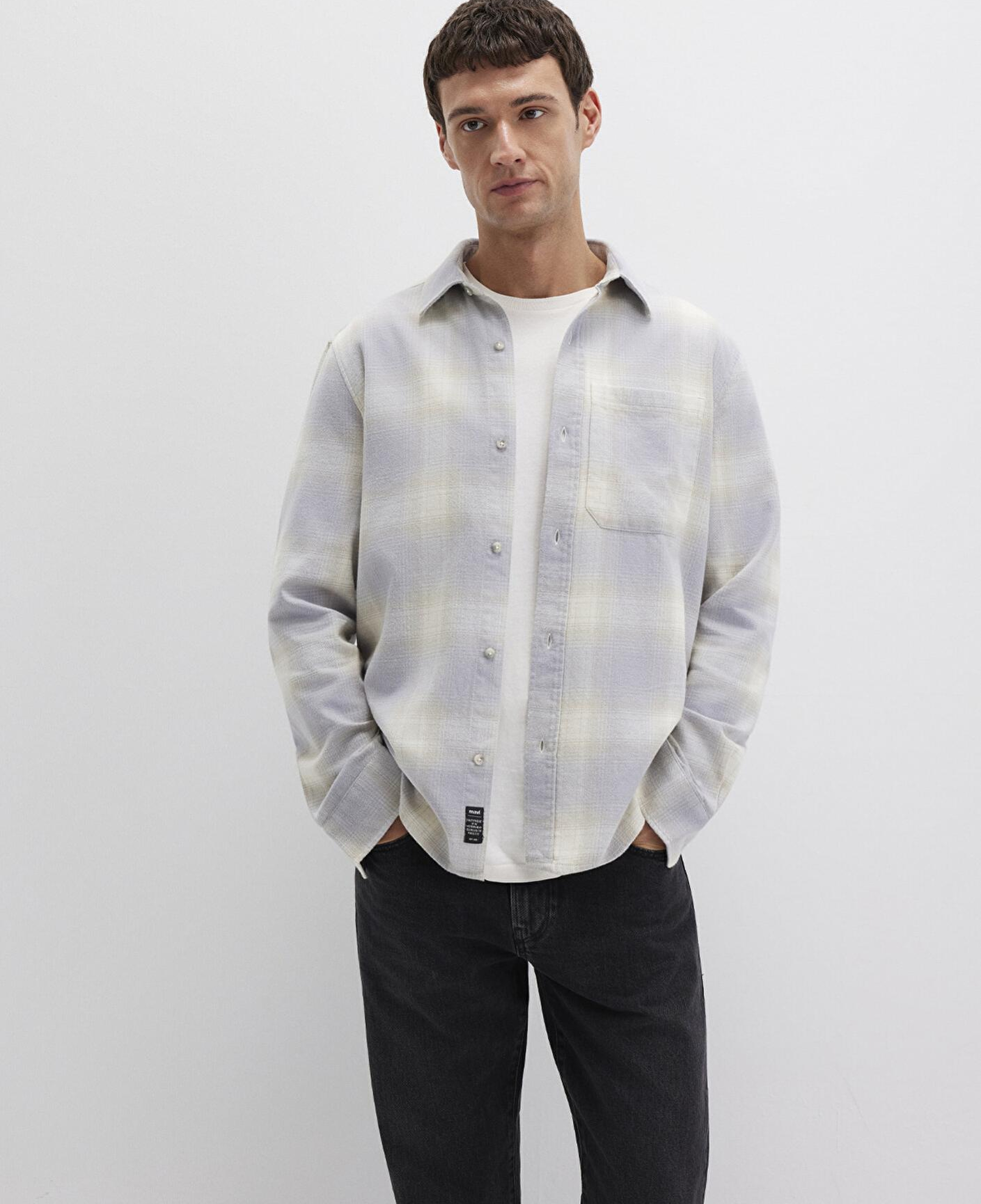 Mavi Kareli Mavi Gömlek Regular Fit / Normal Kesim 0211637-90847