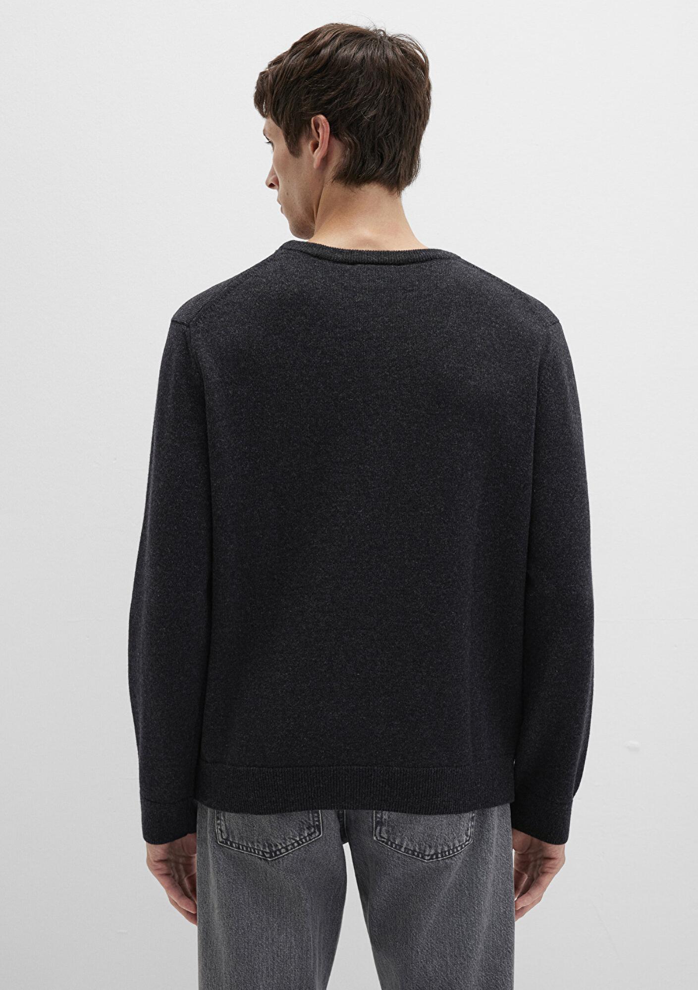 Mavi Yün Karışımlı Antrasit Kazak Regular Fit / Normal Kesim 0710370-80927