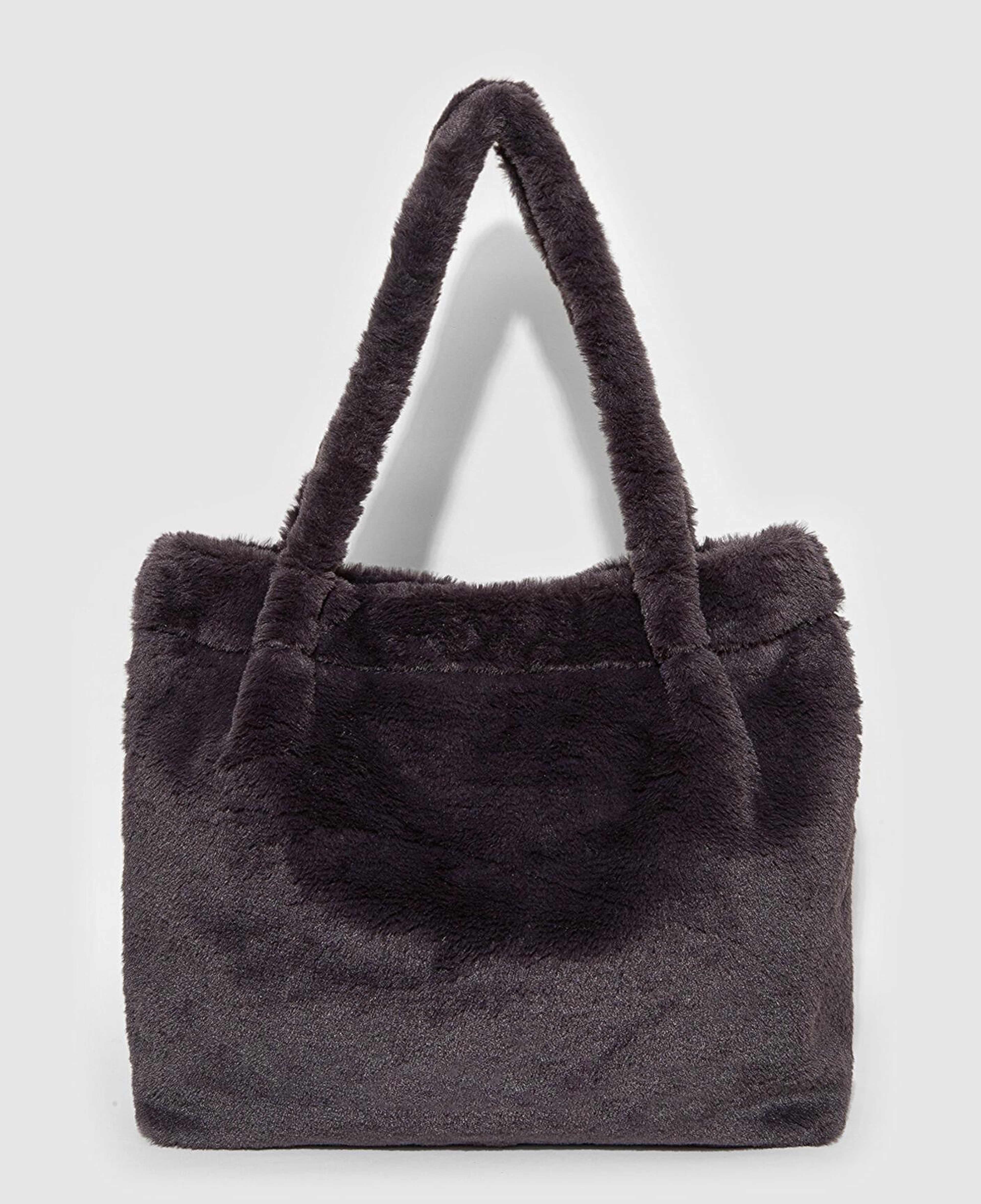 Mavi Antrasit Peluş Omuz Çantası 197617-80867