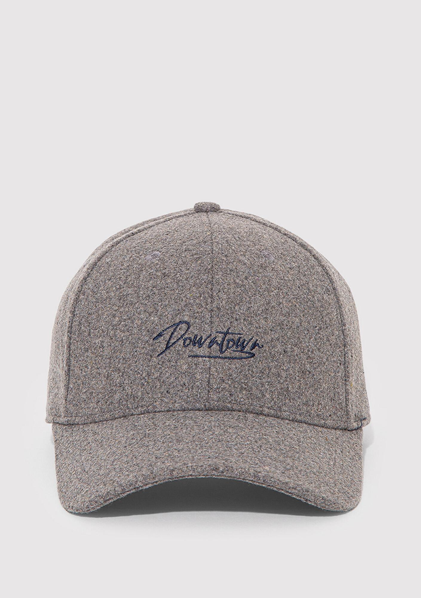 Mavi DownTown Nakışlı Gri Şapka 0911924-24386