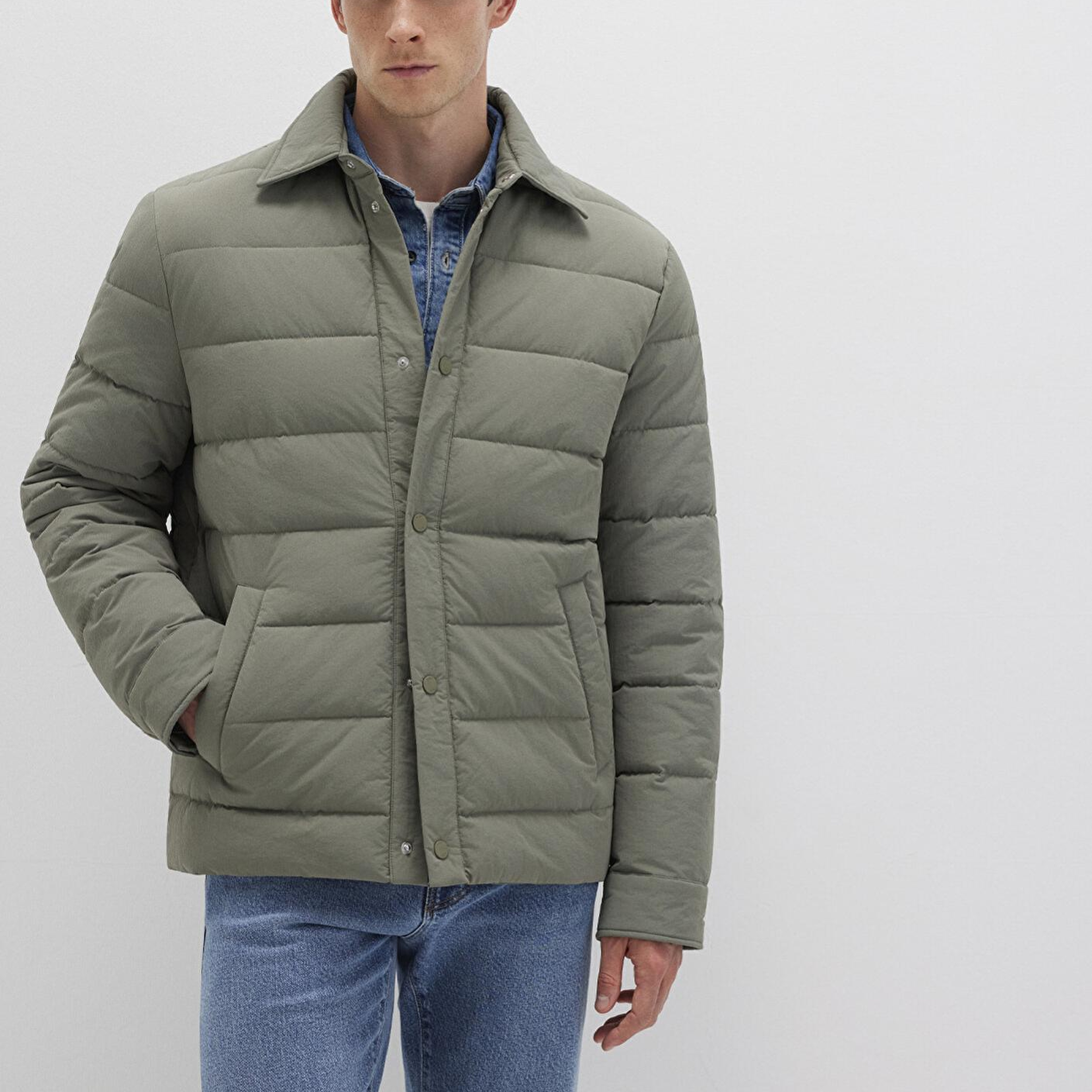 Mavi Yeşil Şişme Mont 0110599-85485