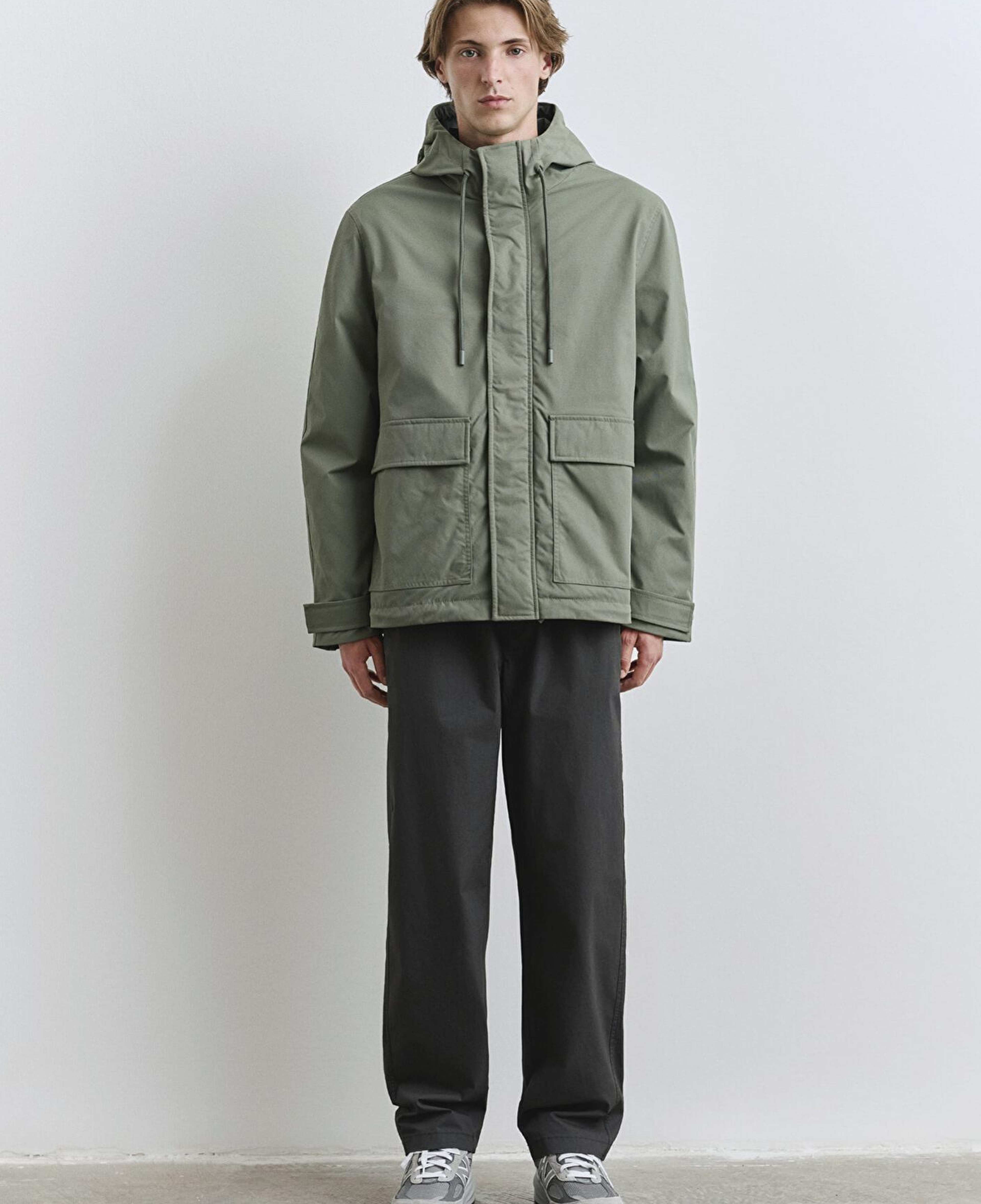 Mavi Kapüşonlu Yeşil Mont 0110620-80692