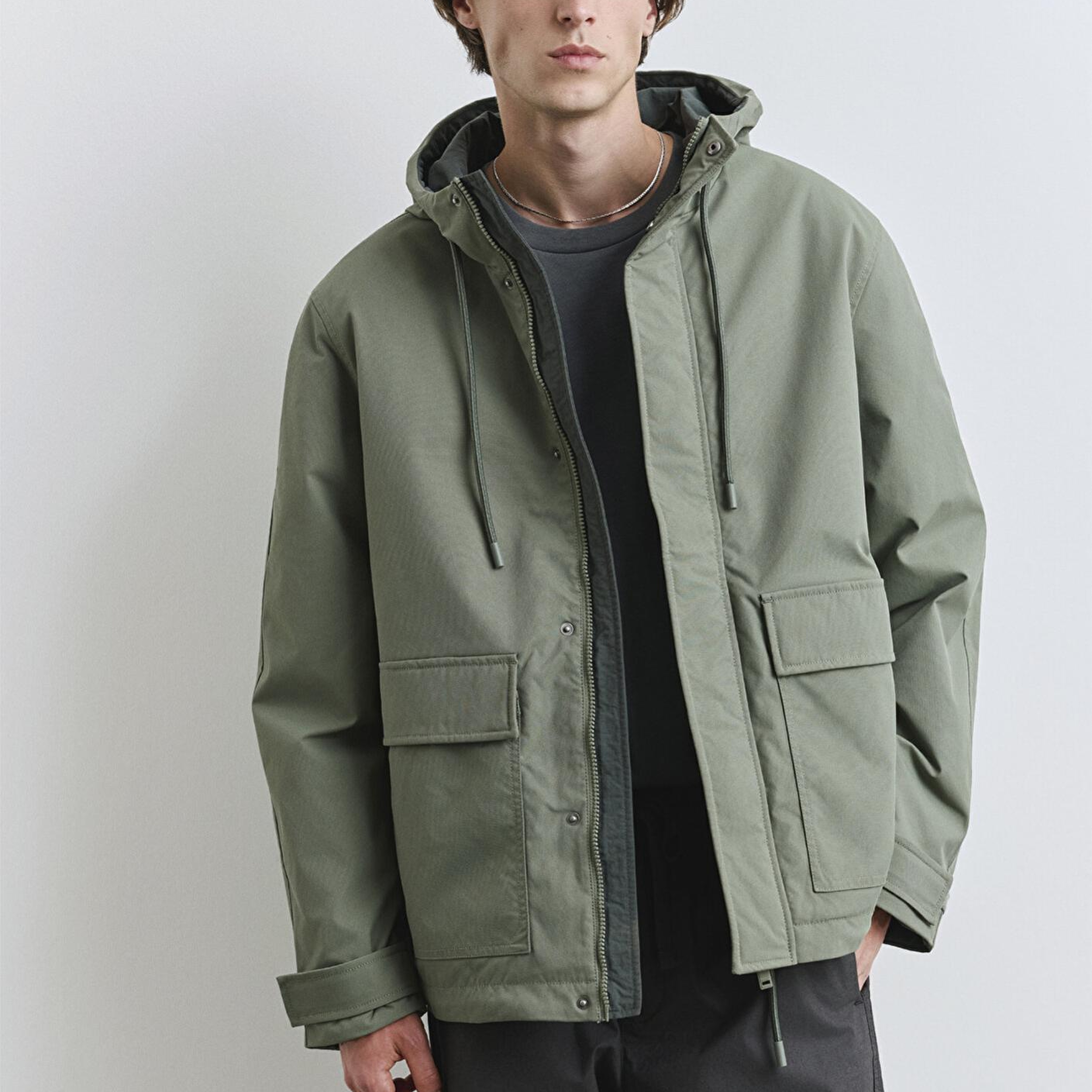 Mavi Kapüşonlu Yeşil Mont 0110620-80692