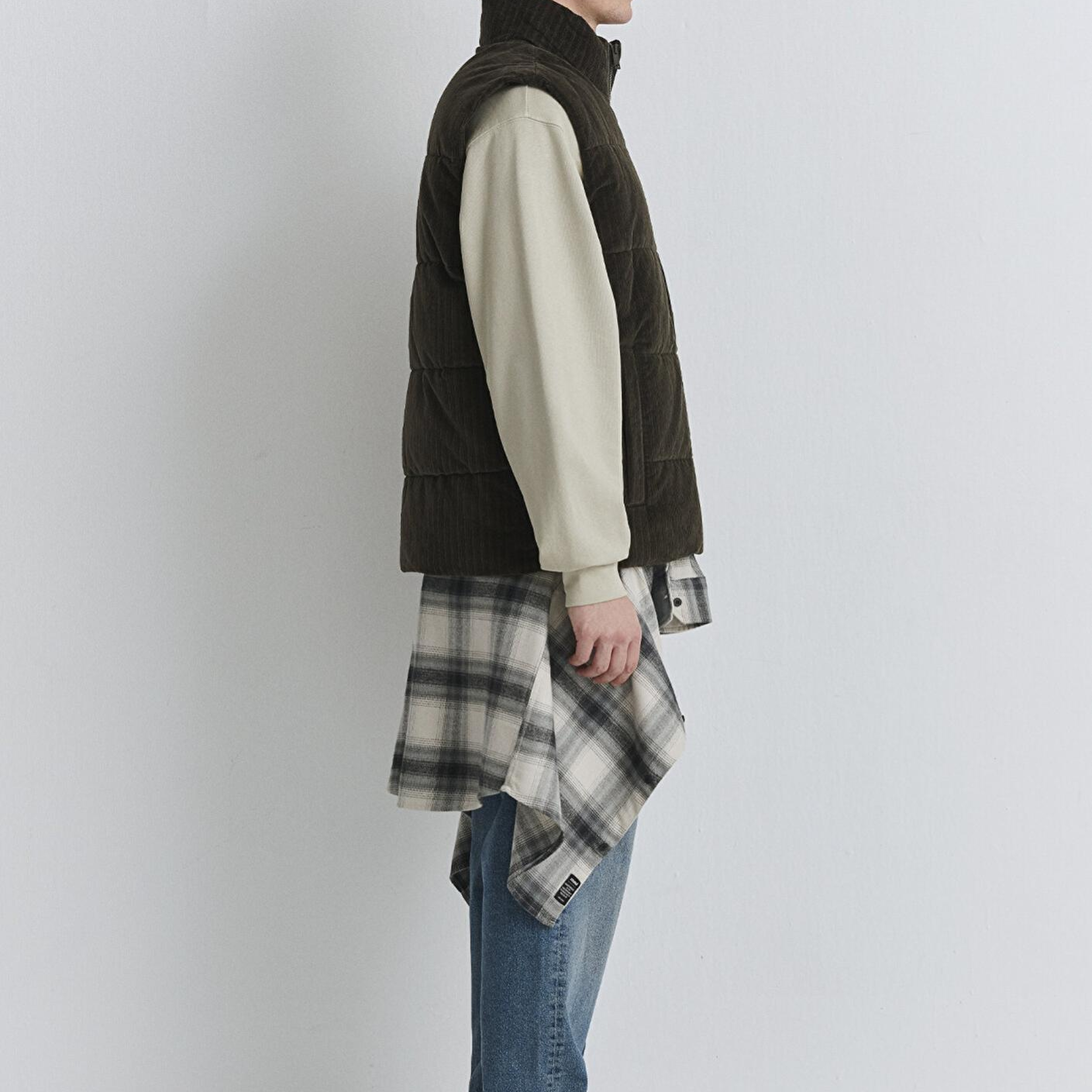 Mavi Kahverengi Kadife Şişme Yelek Regular Fit / Normal Kesim 0110659-71552