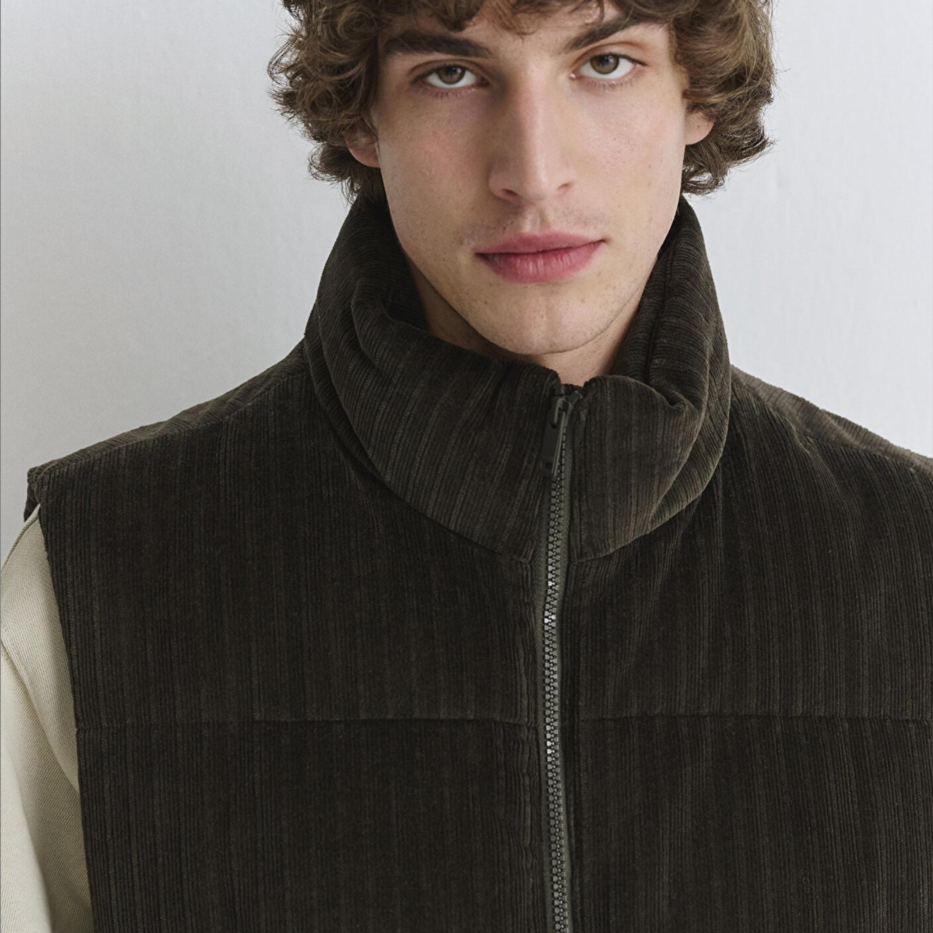 Mavi Kahverengi Kadife Şişme Yelek Regular Fit / Normal Kesim 0110659-71552