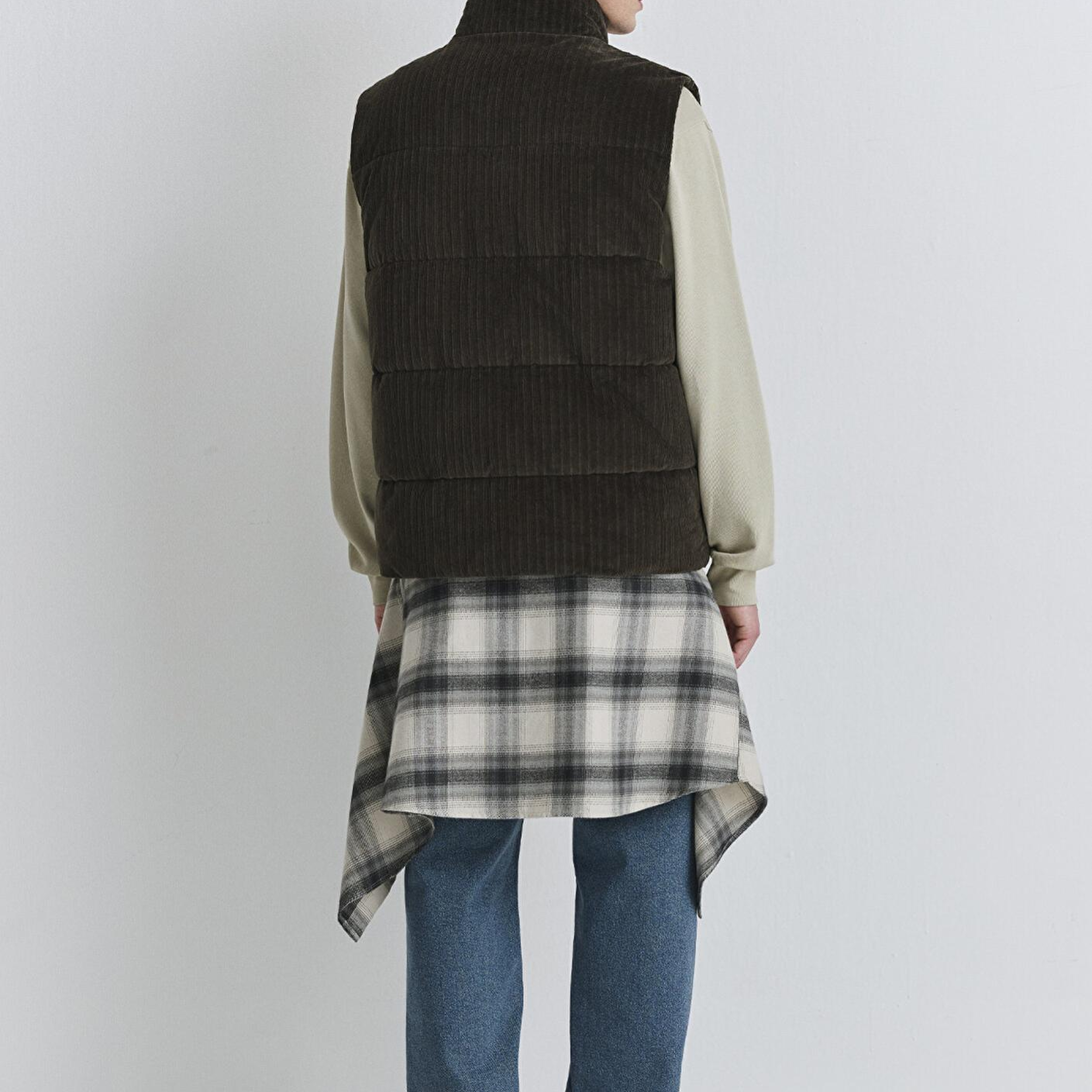 Mavi Kahverengi Kadife Şişme Yelek Regular Fit / Normal Kesim 0110659-71552