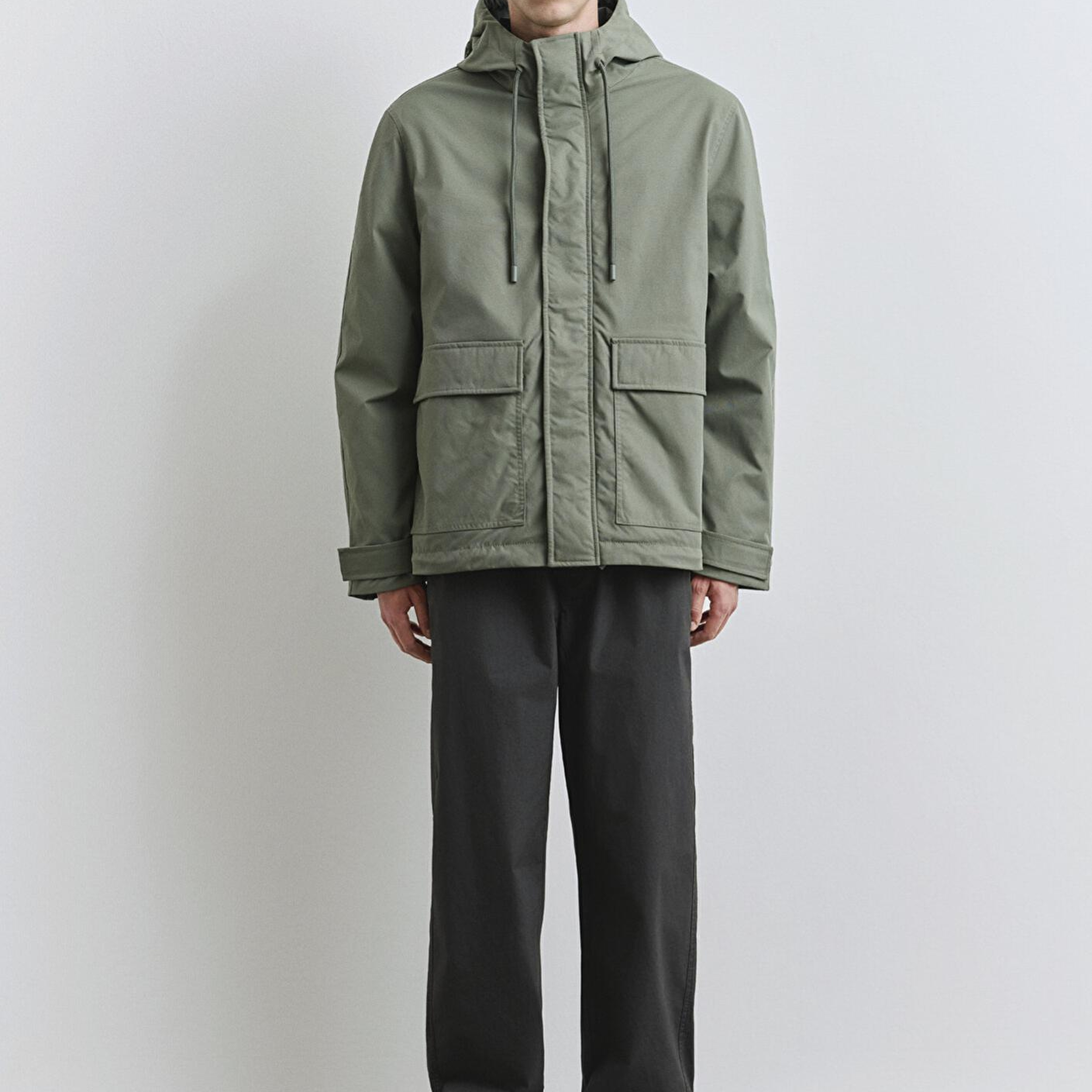 Mavi Kapüşonlu Yeşil Mont 0110620-80692