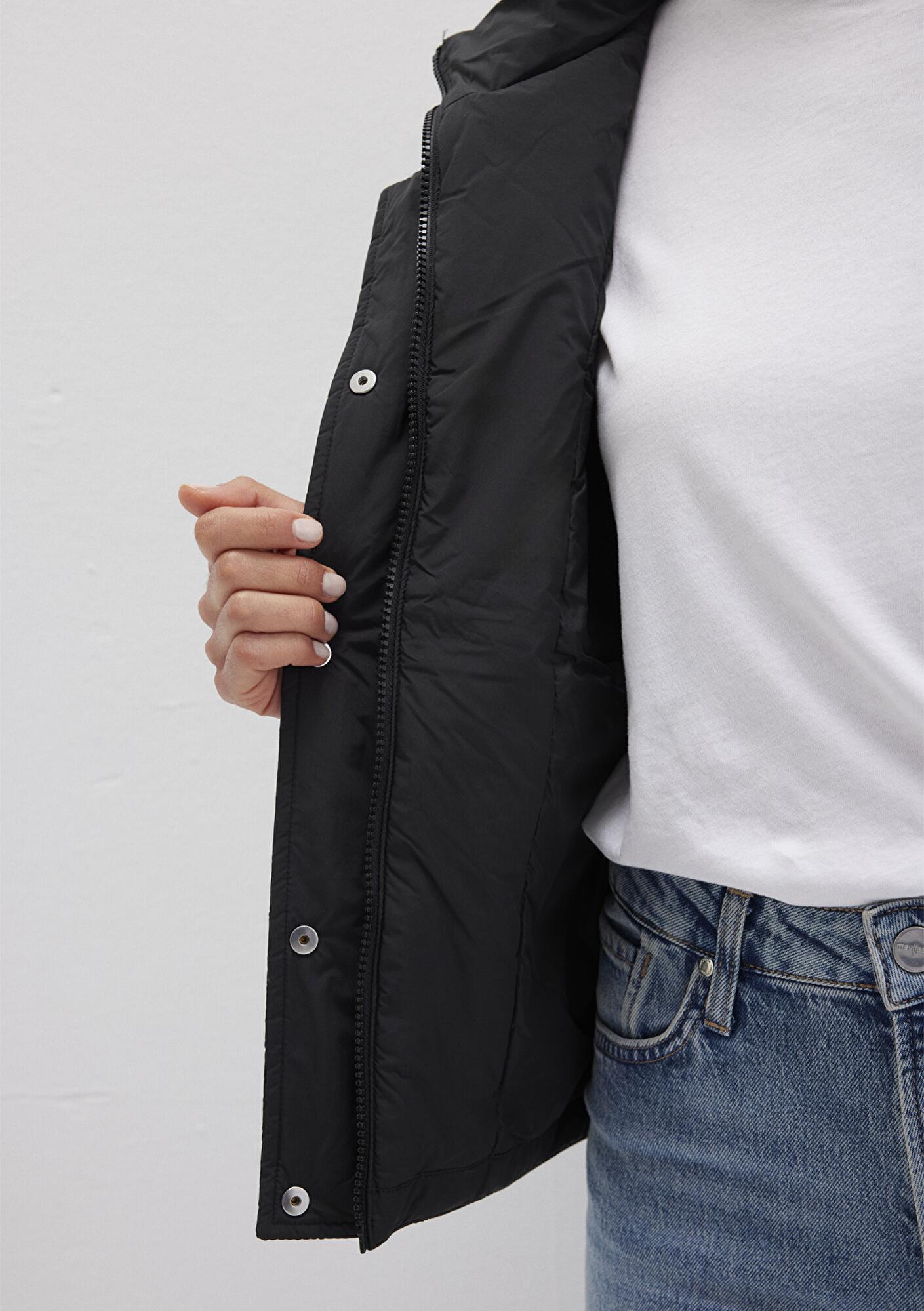 Mavi Su İtici Dik Yaka Siyah Ceket Loose Fit / Bol Rahat Kesim 1110618-900