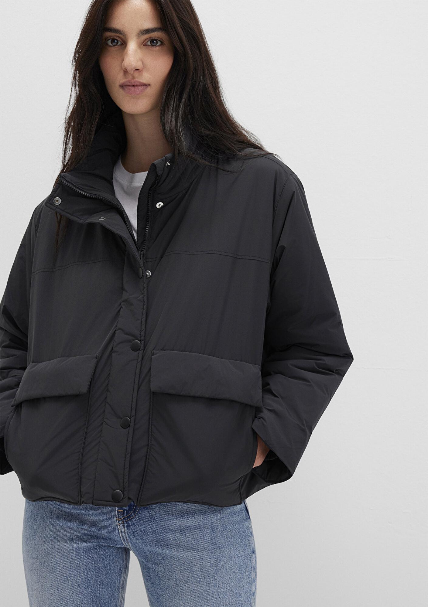 Mavi Su İtici Dik Yaka Siyah Ceket Loose Fit / Bol Rahat Kesim 1110618-900