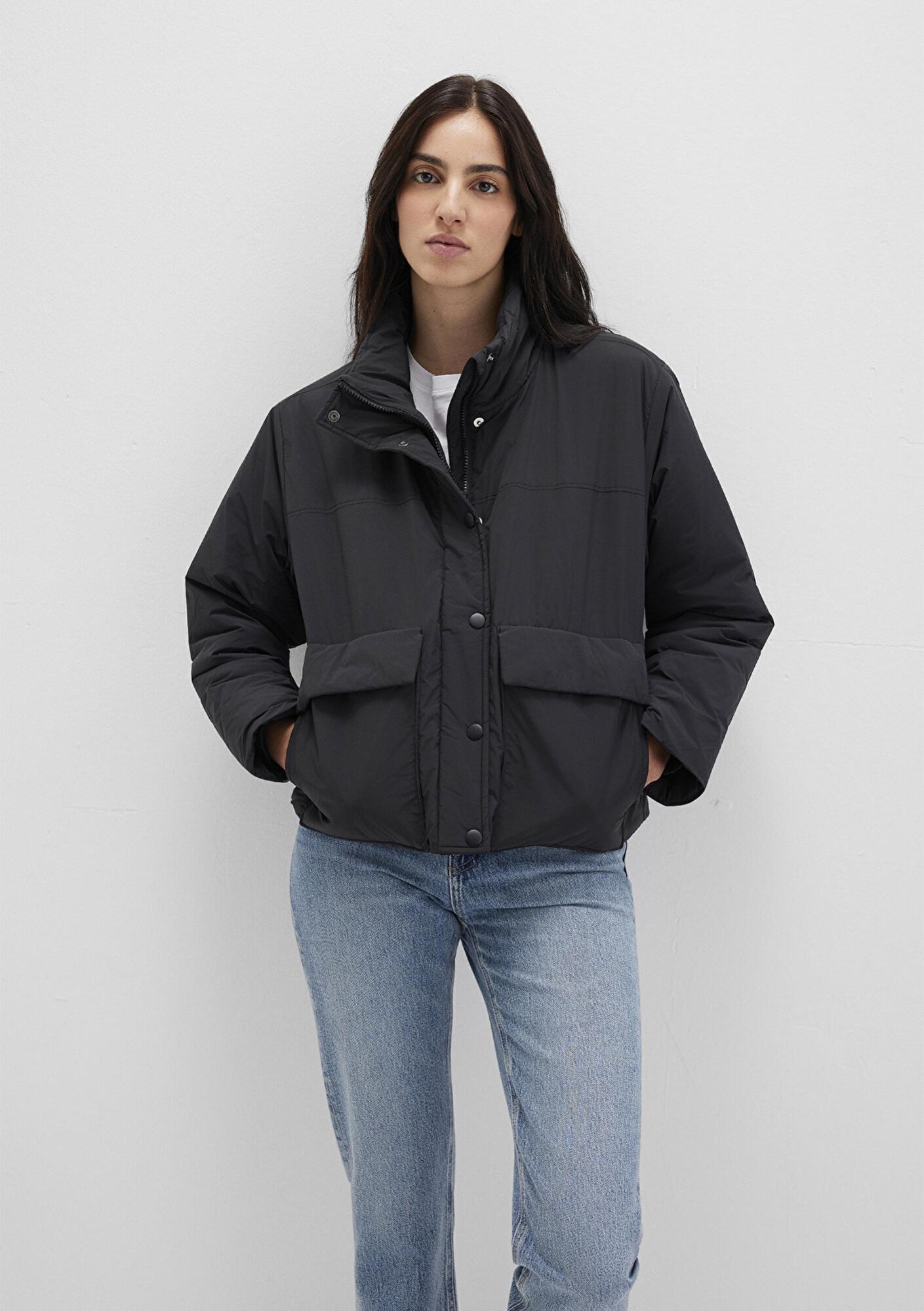 Mavi Su İtici Dik Yaka Siyah Ceket Loose Fit / Bol Rahat Kesim 1110618-900