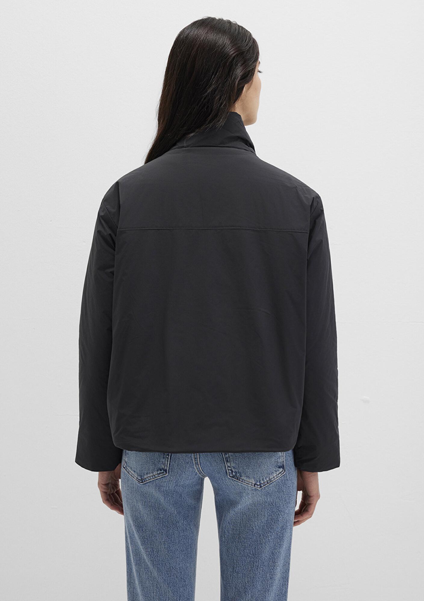 Mavi Su İtici Dik Yaka Siyah Ceket Loose Fit / Bol Rahat Kesim 1110618-900