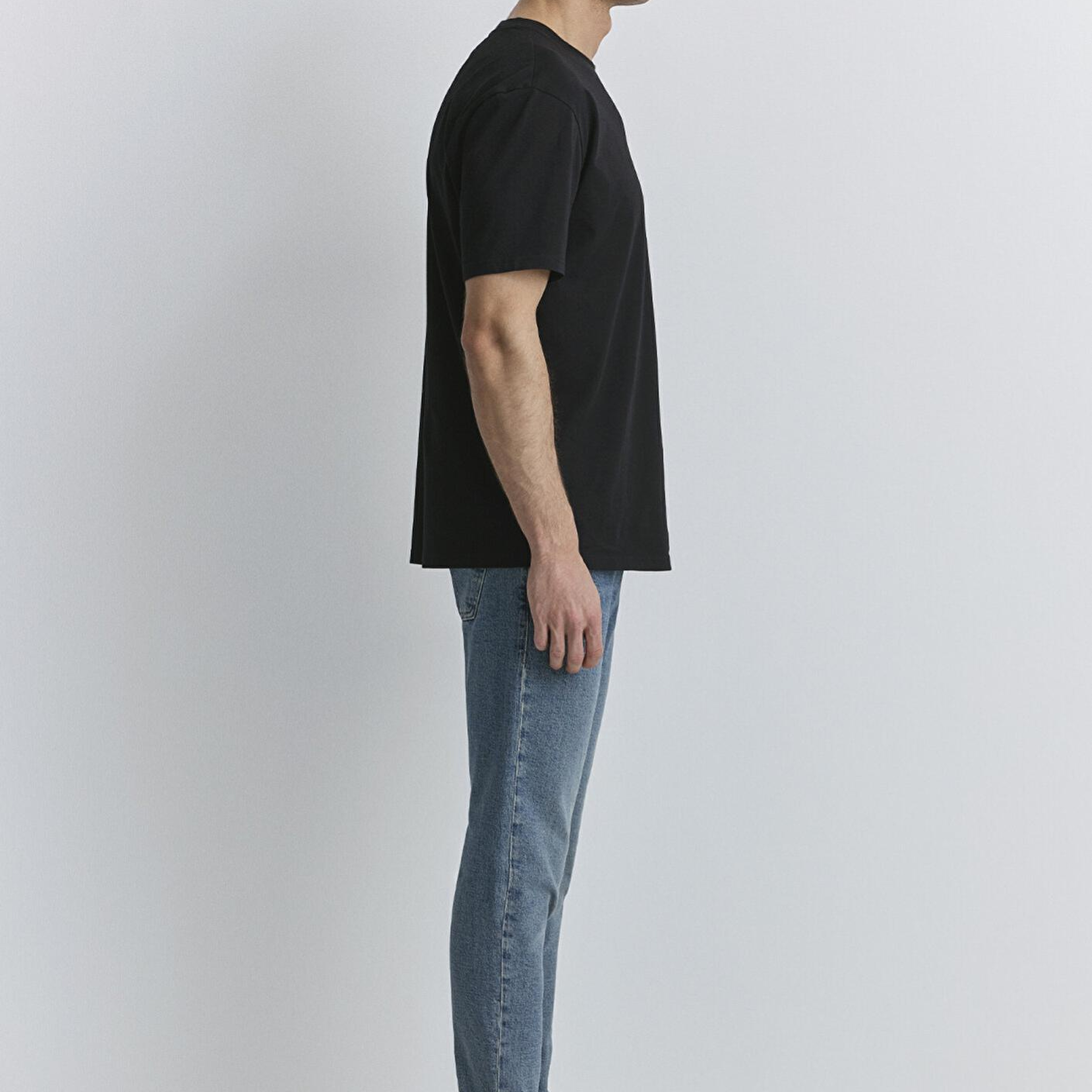 Mavi Mavi Patch Logo Baskılı Siyah Tişört Loose Fit / Bol Rahat Kesim 0612579-900