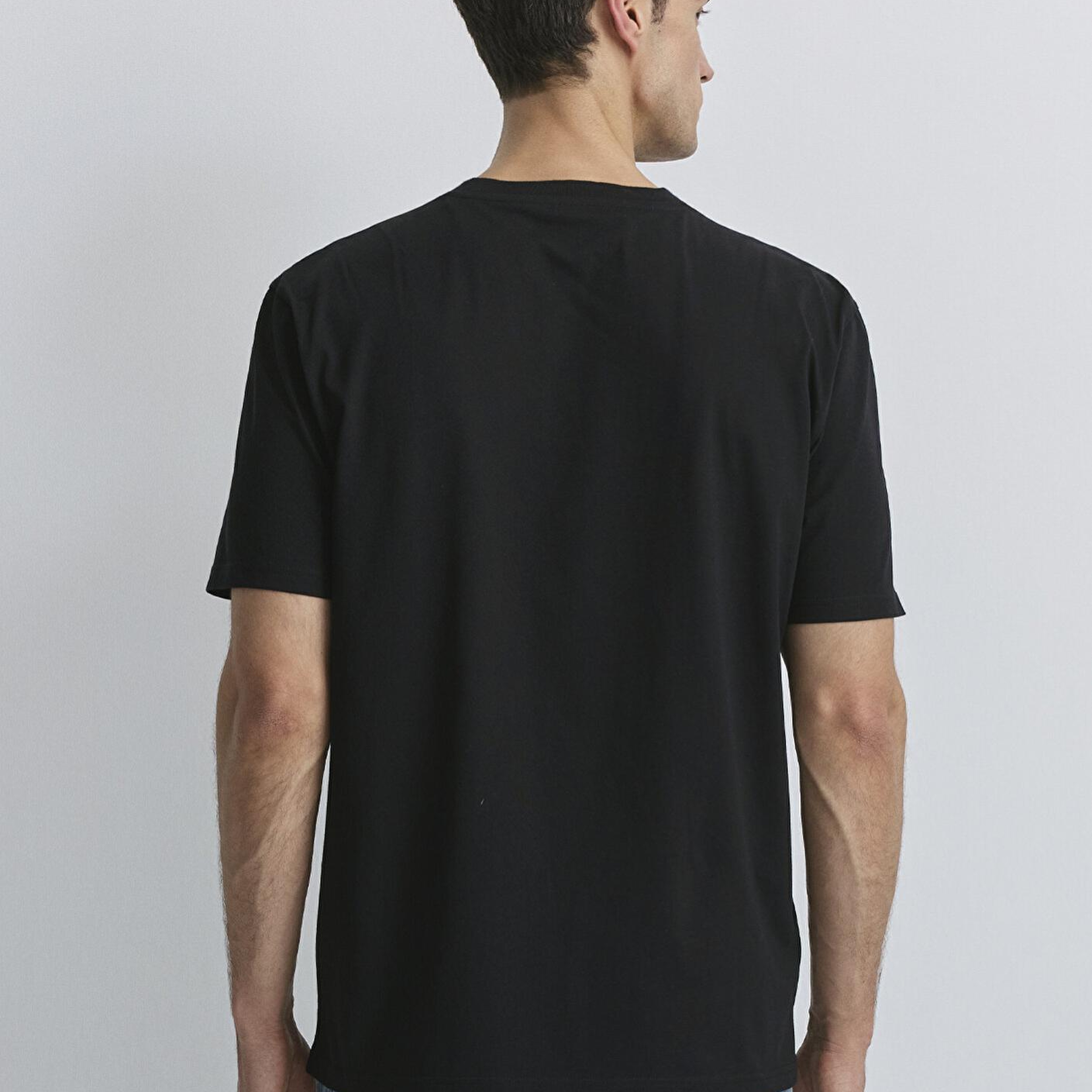 Mavi Mavi Patch Logo Baskılı Siyah Tişört Loose Fit / Bol Rahat Kesim 0612579-900