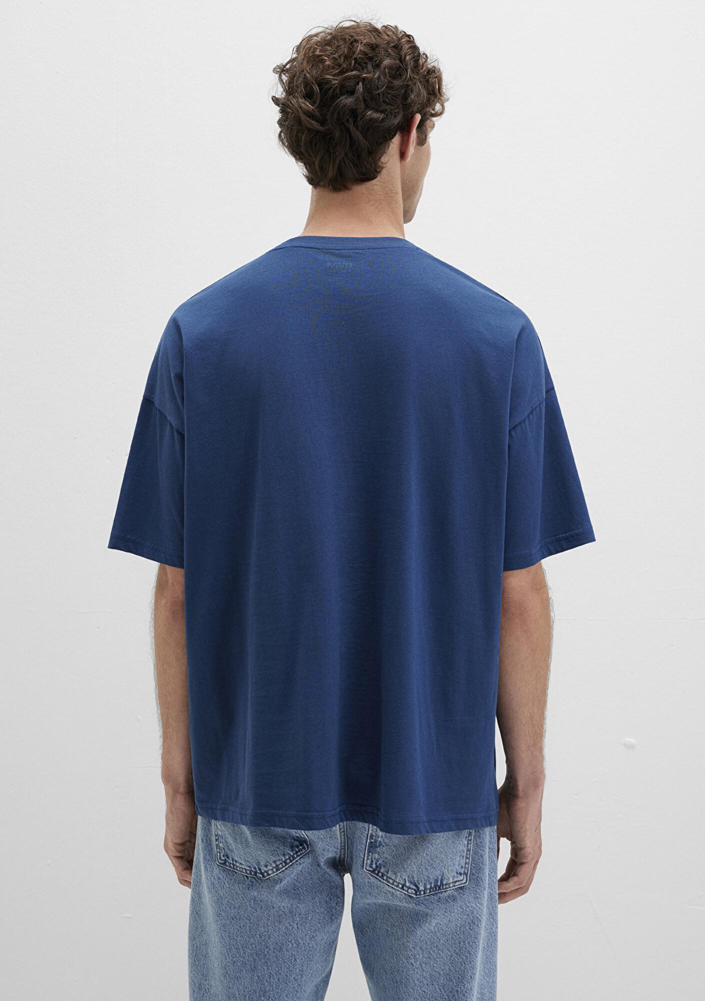 Mavi Mavi Baskılı Lacivert Tişört Oversize / Geniş Kesim 0611827-89287