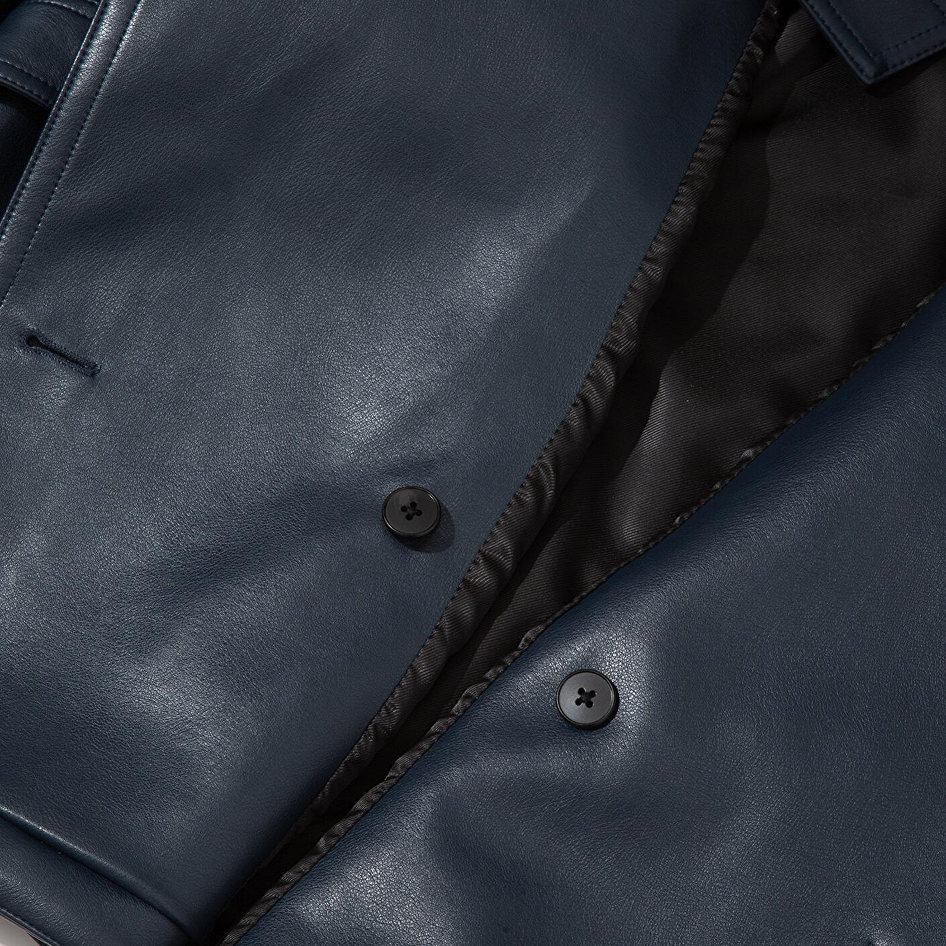 Mavi Lacivert Suni Kürk Detaylı Suni Deri Ceket Loose Fit / Bol Rahat Kesim 1110717-87822