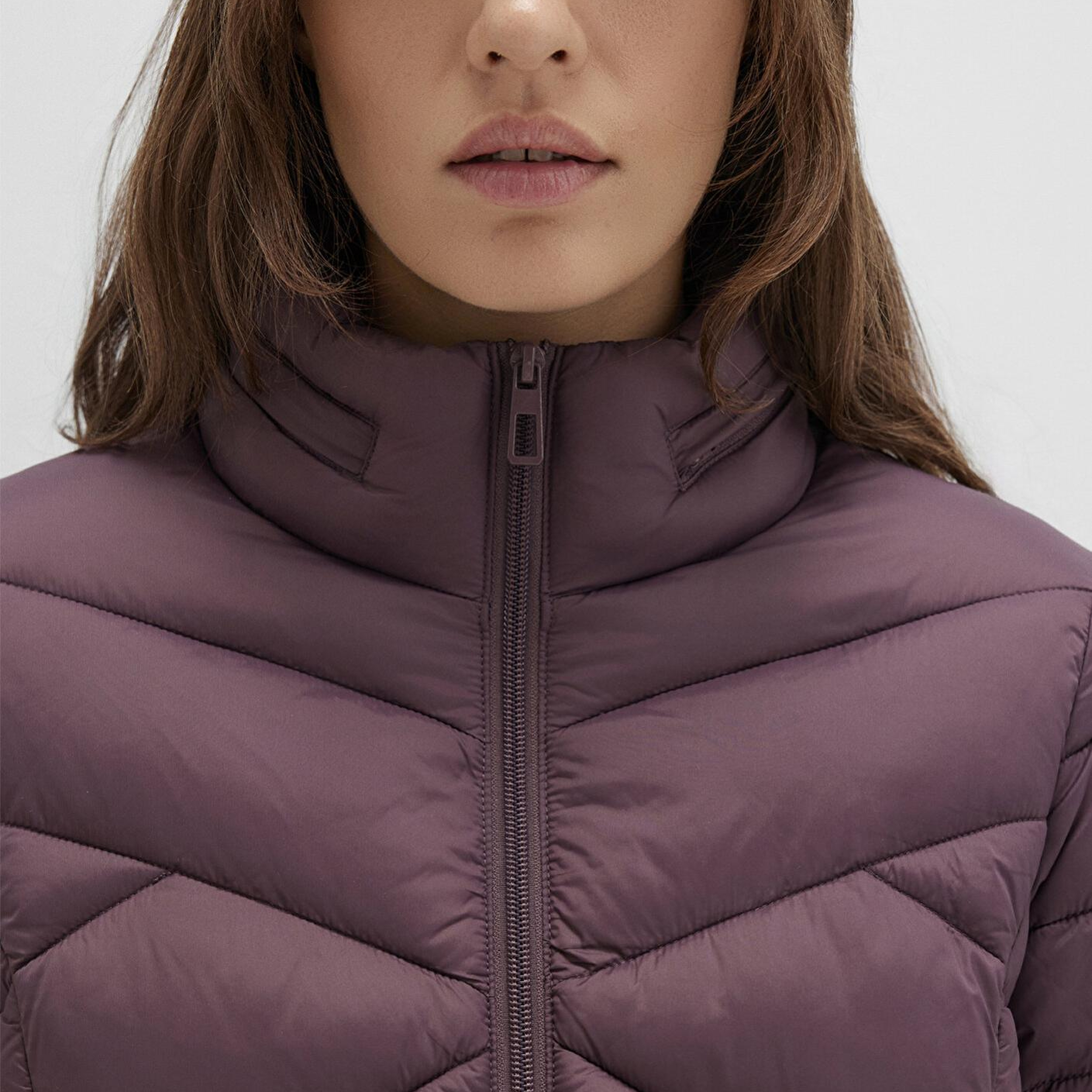 Mavi Su İtici Dik Yaka Mor Şişme Mont 110698-70260