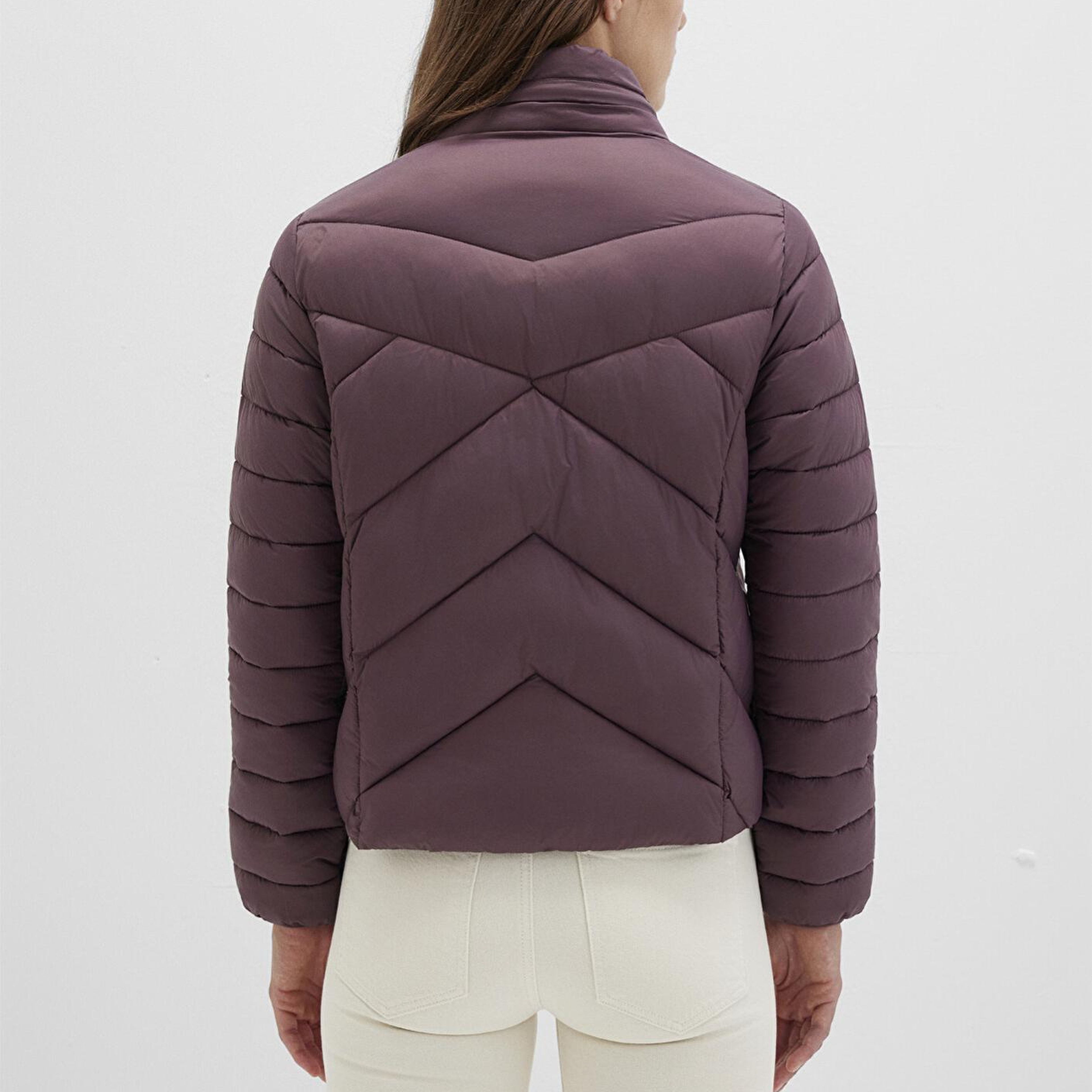 Mavi Su İtici Dik Yaka Mor Şişme Mont 110698-70260