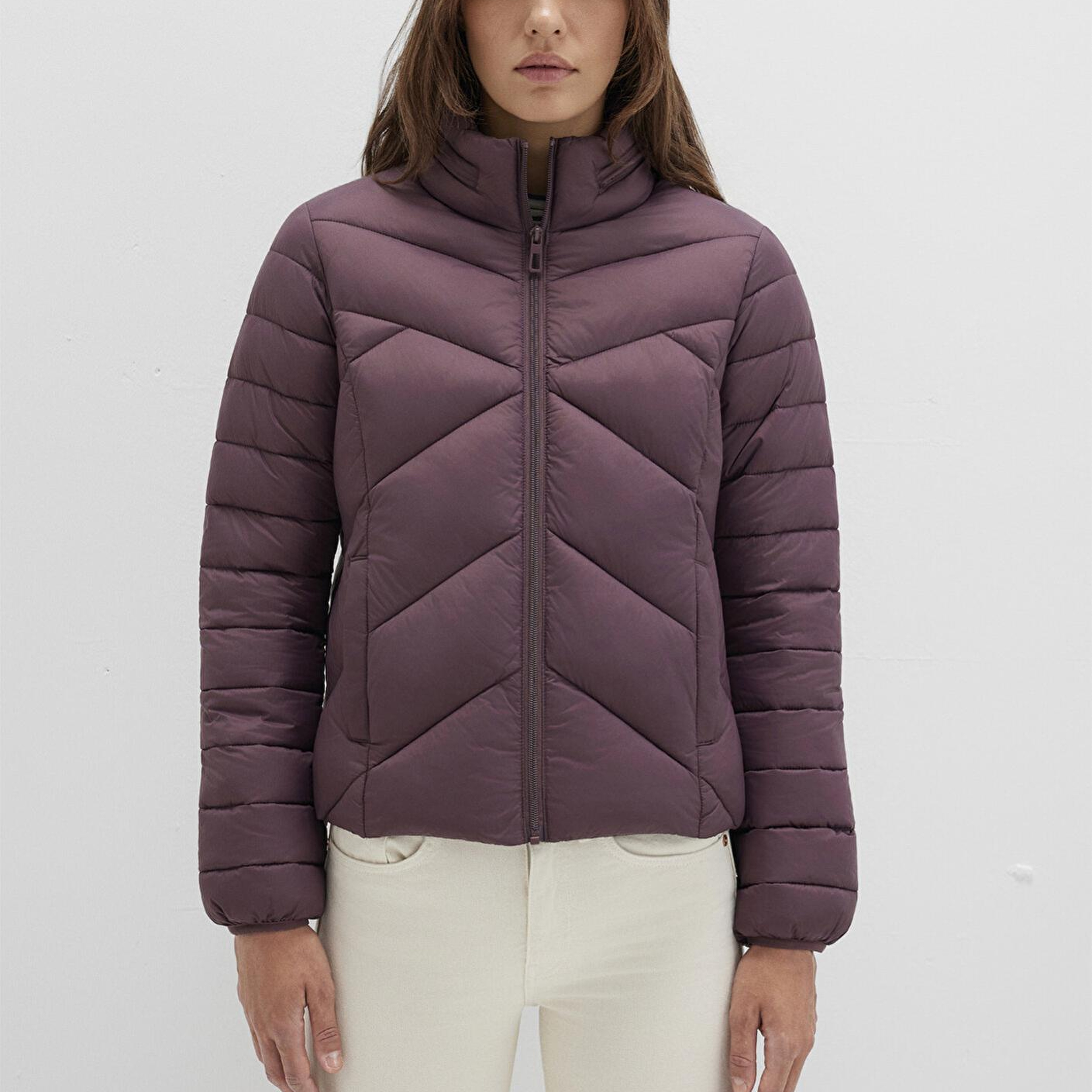 Mavi Su İtici Dik Yaka Mor Şişme Mont 110698-70260