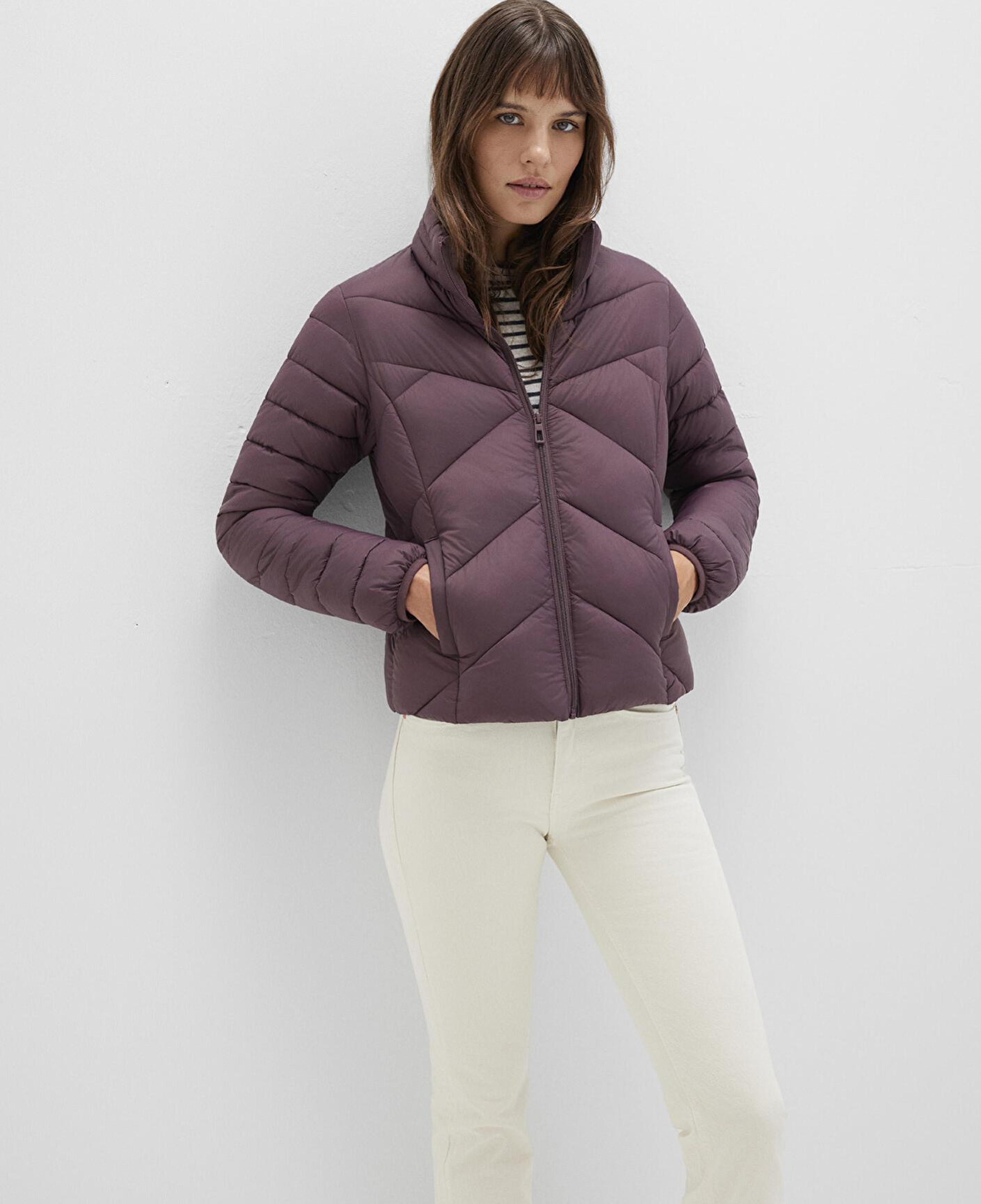 Mavi Su İtici Dik Yaka Mor Şişme Mont 110698-70260