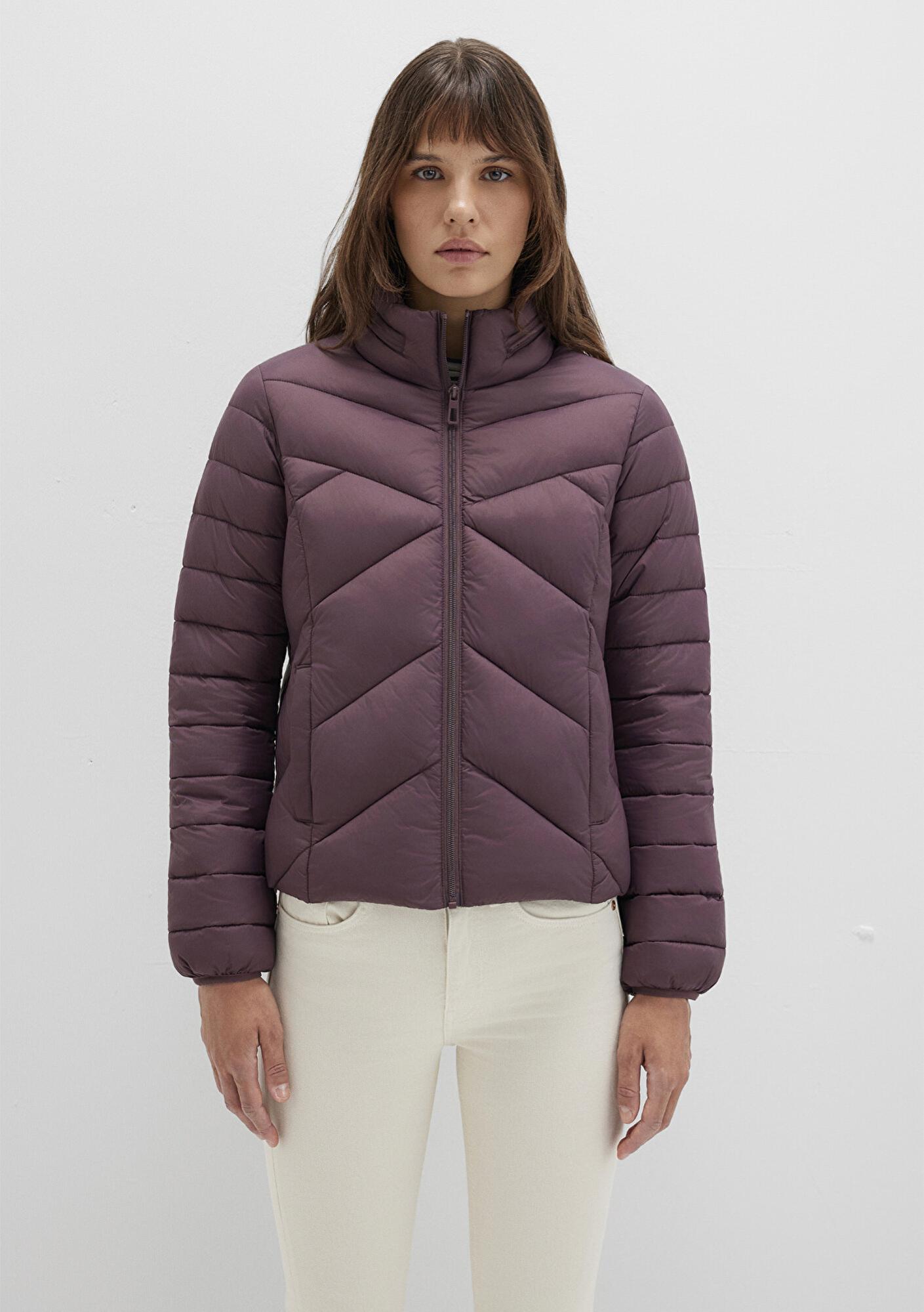 Mavi Su İtici Dik Yaka Mor Şişme Mont 110698-70260