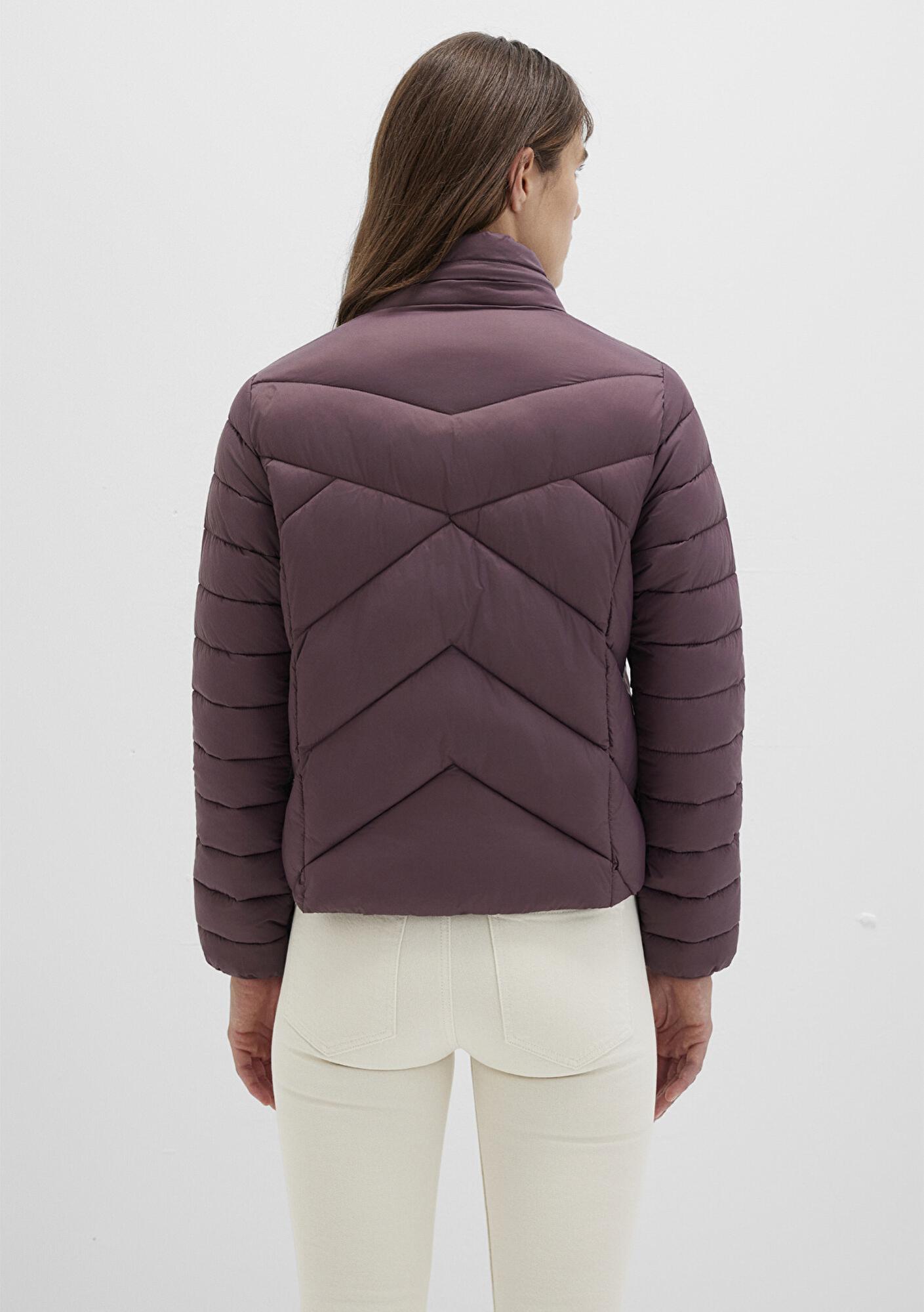 Mavi Su İtici Dik Yaka Mor Şişme Mont 110698-70260