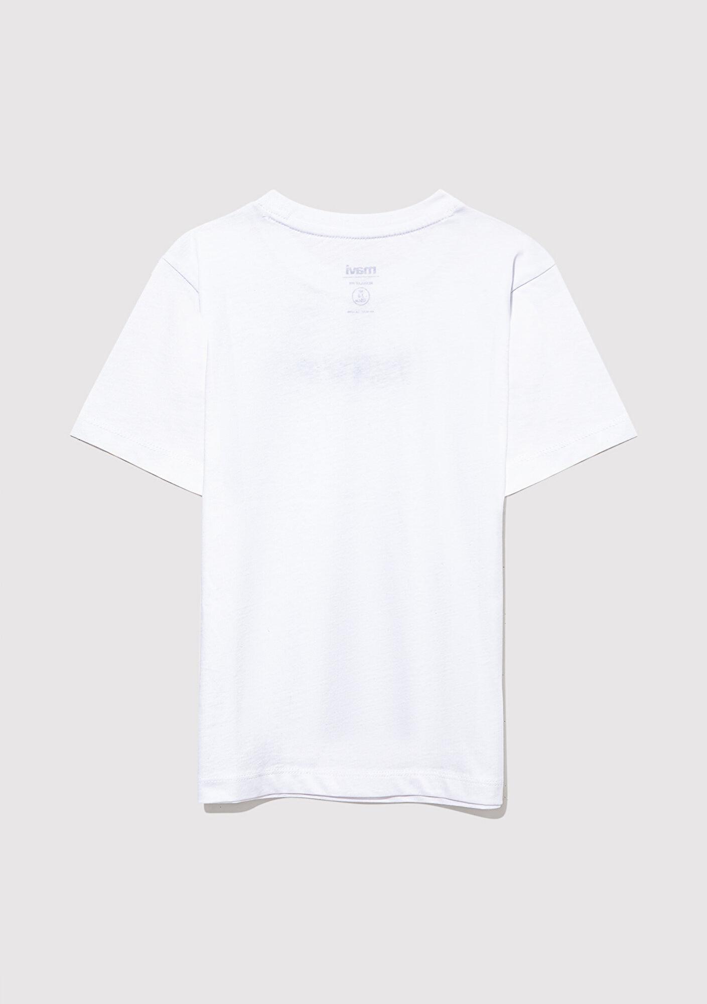 Mavi Hav Baskılı Beyaz Çocuk Tişört Regular Fit / Normal Kesim 6610350-620