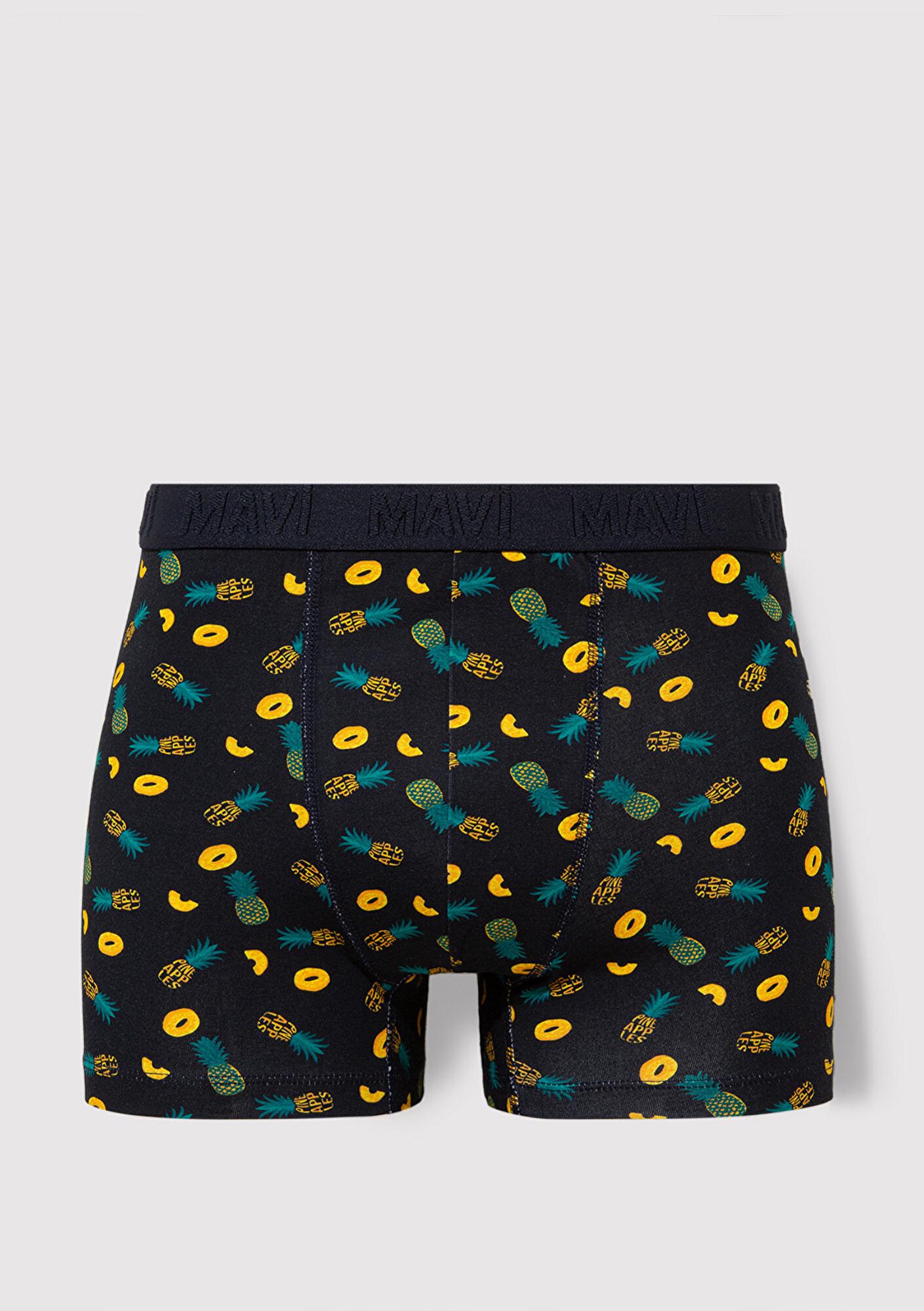 Mavi 3lü Baskılı Lacivert Boxer 0911909-70490