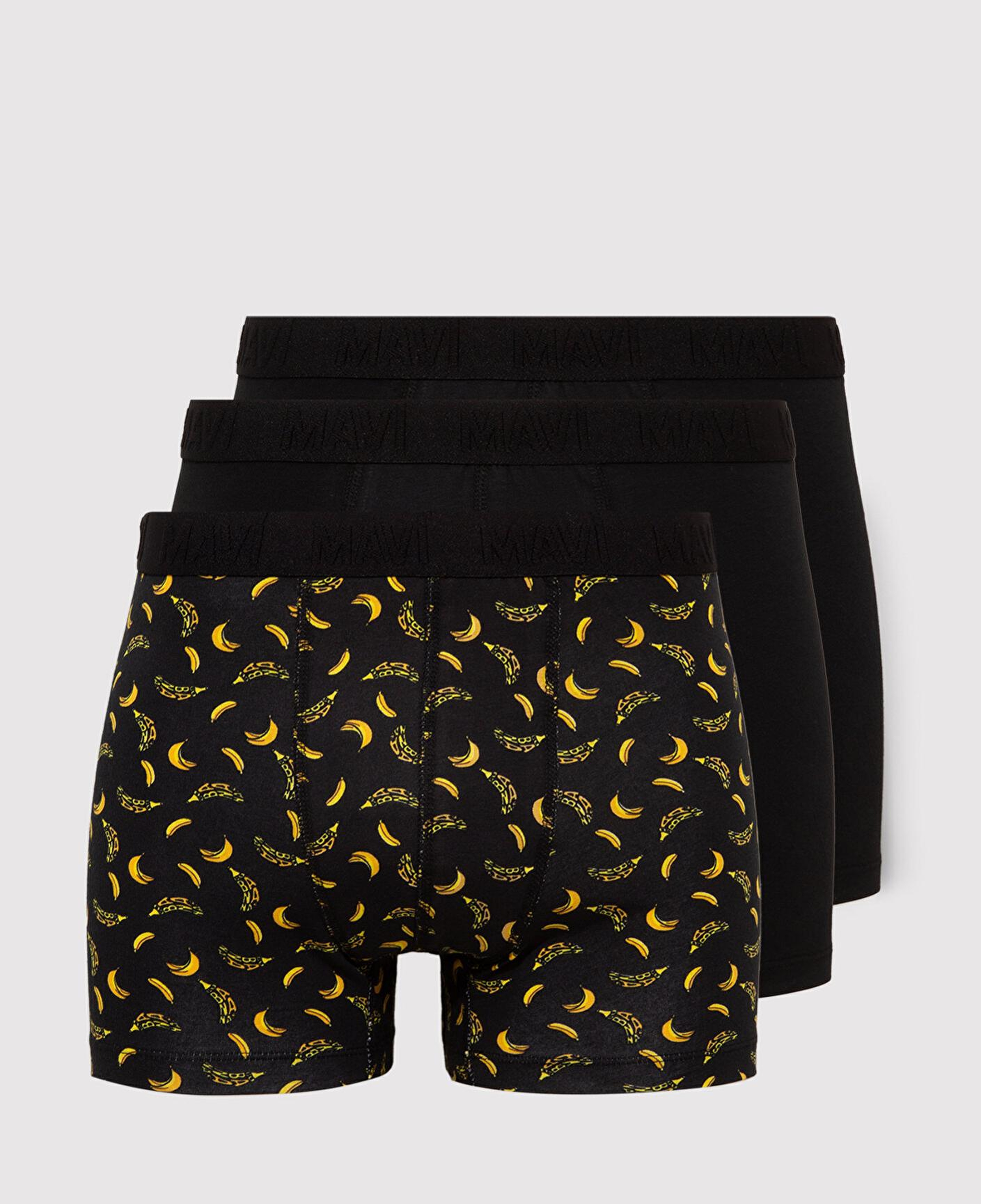 Mavi 3lü Baskılı Siyah Boxer 0911910-900