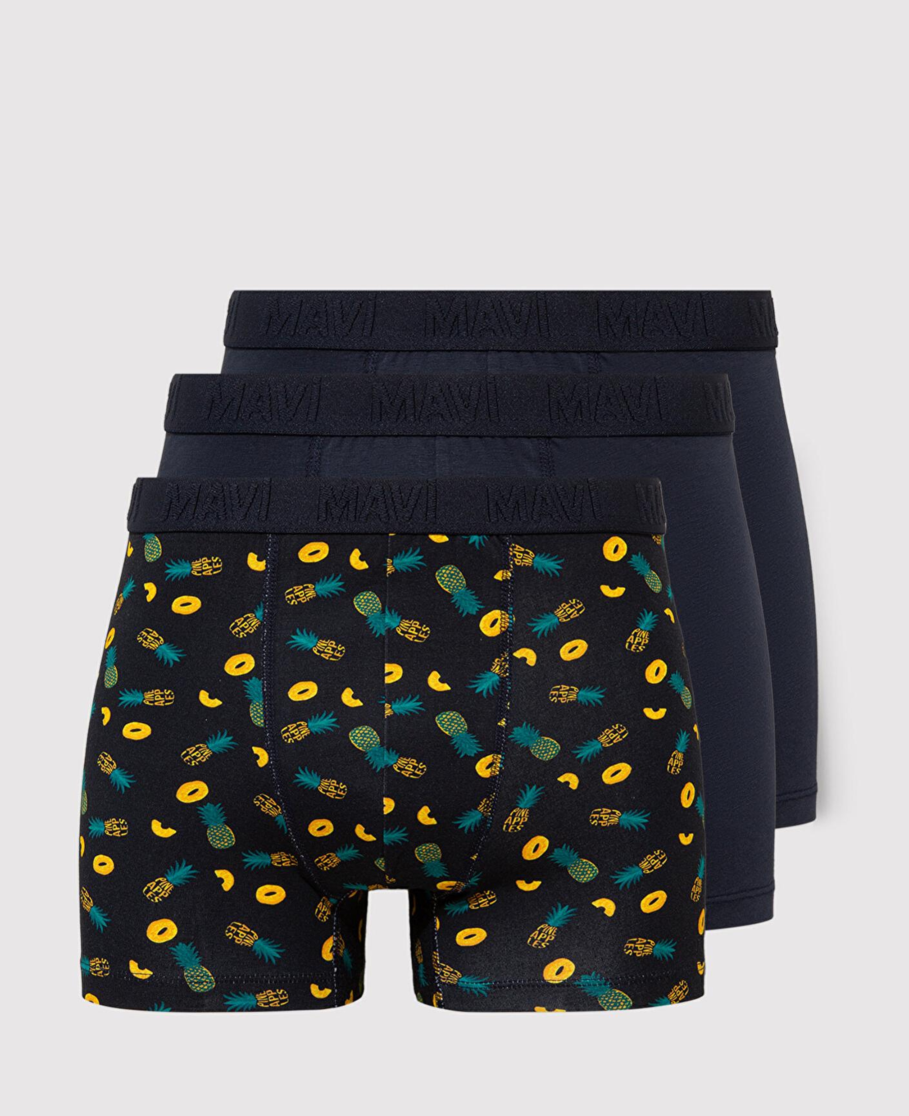 Mavi 3lü Baskılı Lacivert Boxer 0911909-70490