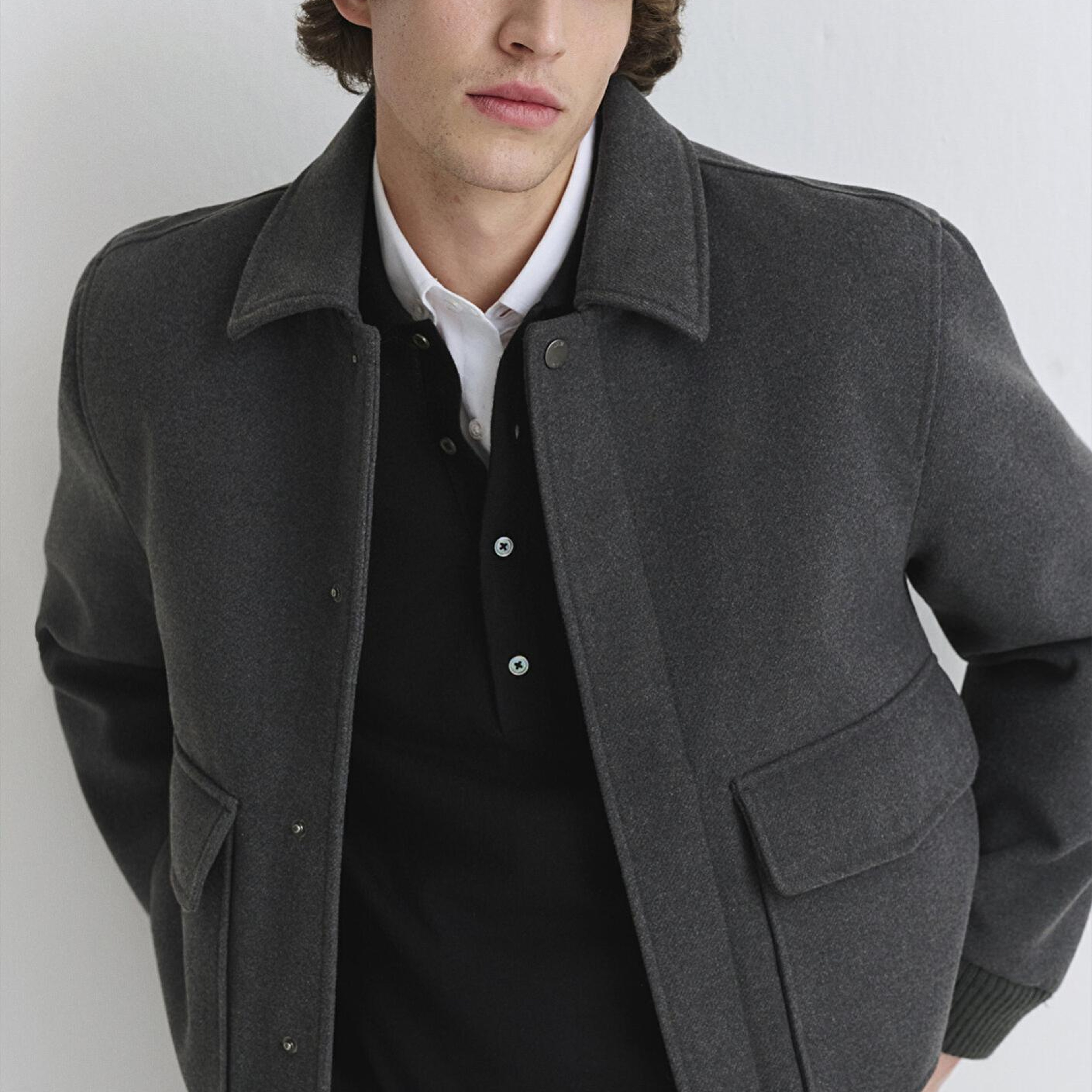 Mavi Yün Karışımlı Antrasit Ceket Regular Fit / Normal Kesim 0110658-80023