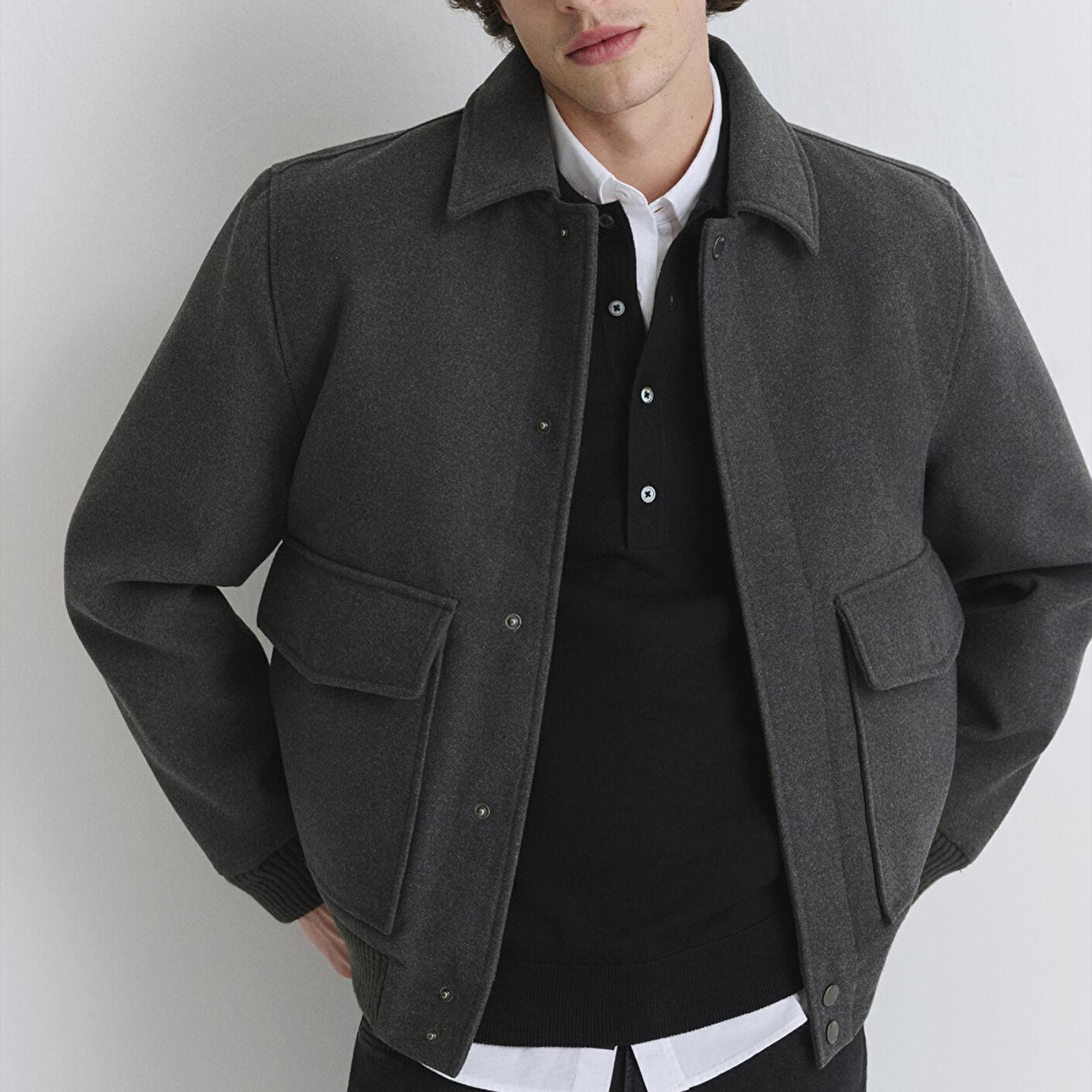 Mavi Yün Karışımlı Antrasit Ceket Regular Fit / Normal Kesim 0110658-80023