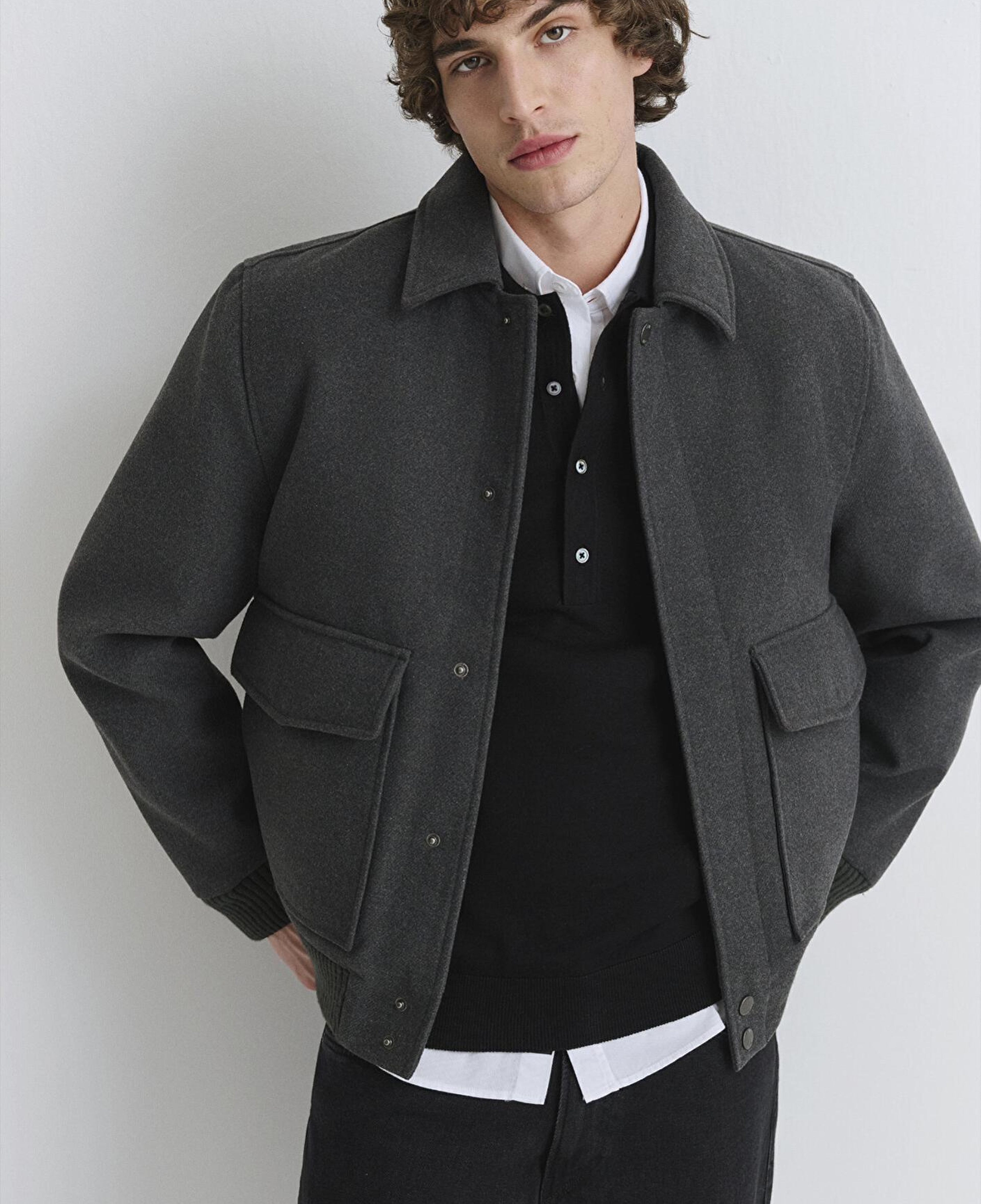 Mavi Yün Karışımlı Antrasit Ceket Regular Fit / Normal Kesim 0110658-80023